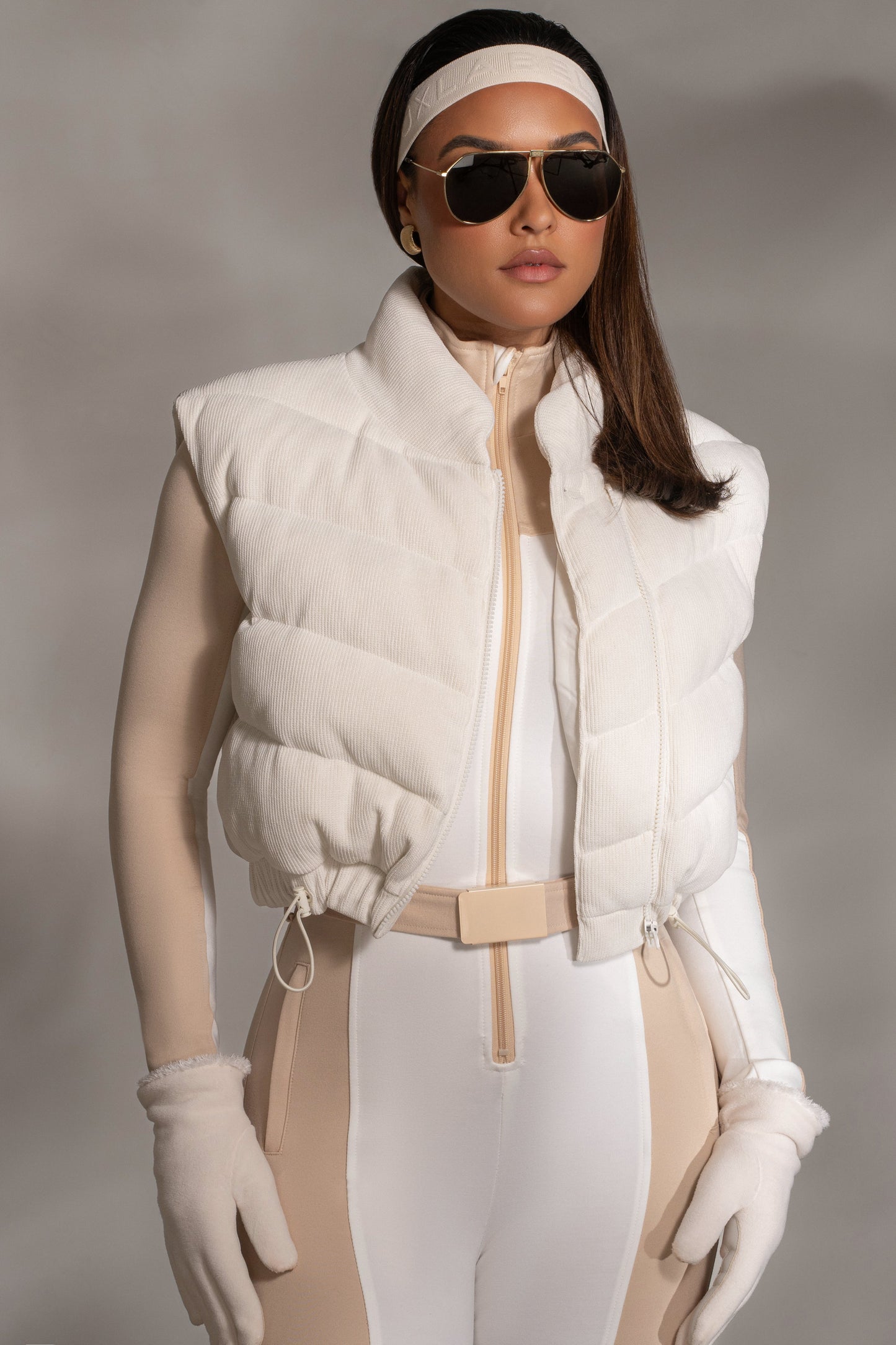 Buttercream Delma Ribbed Puffer Vest JLUXLABEL