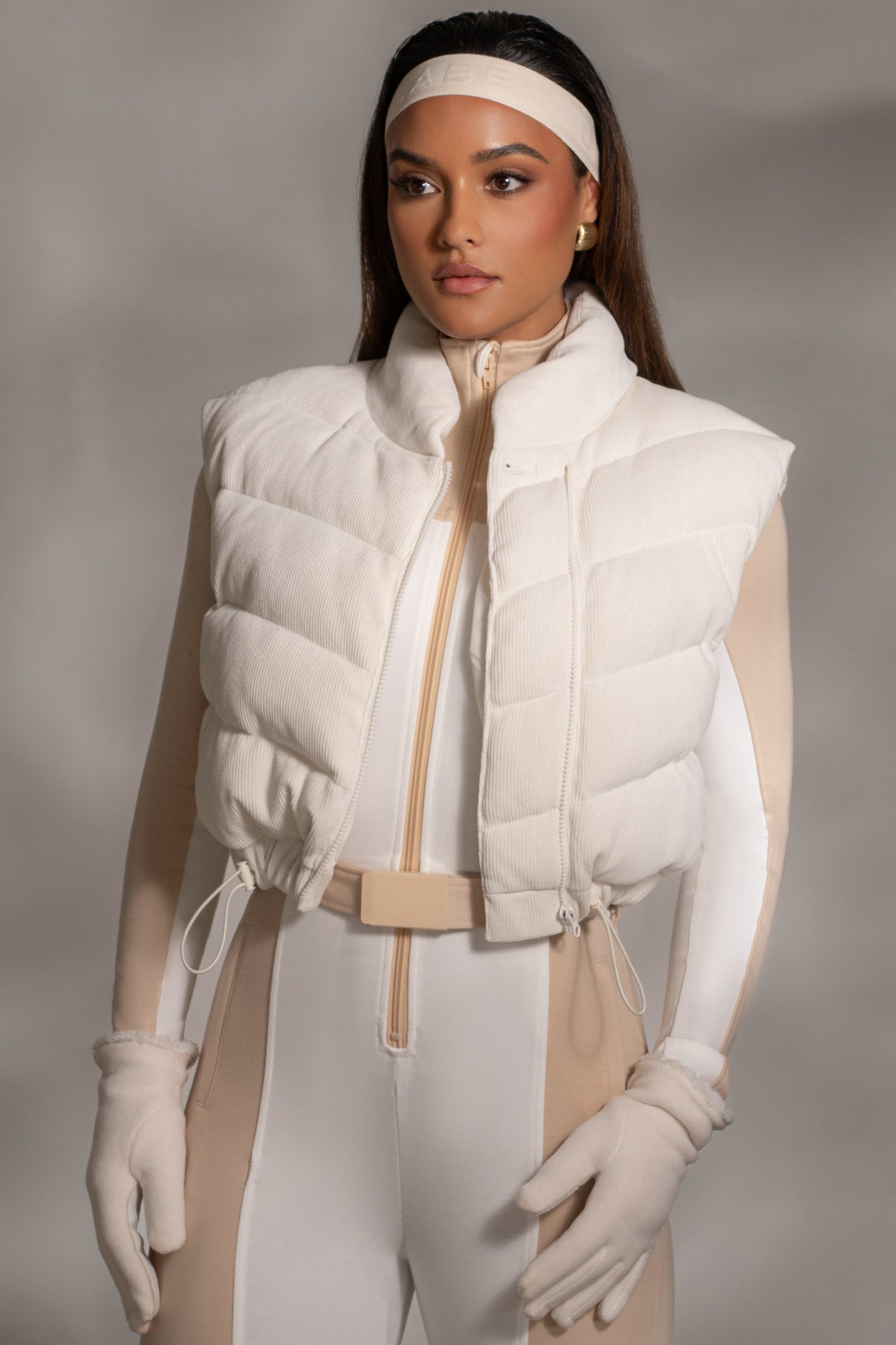 Buttercream Delma Ribbed Puffer Vest JLUXLABEL