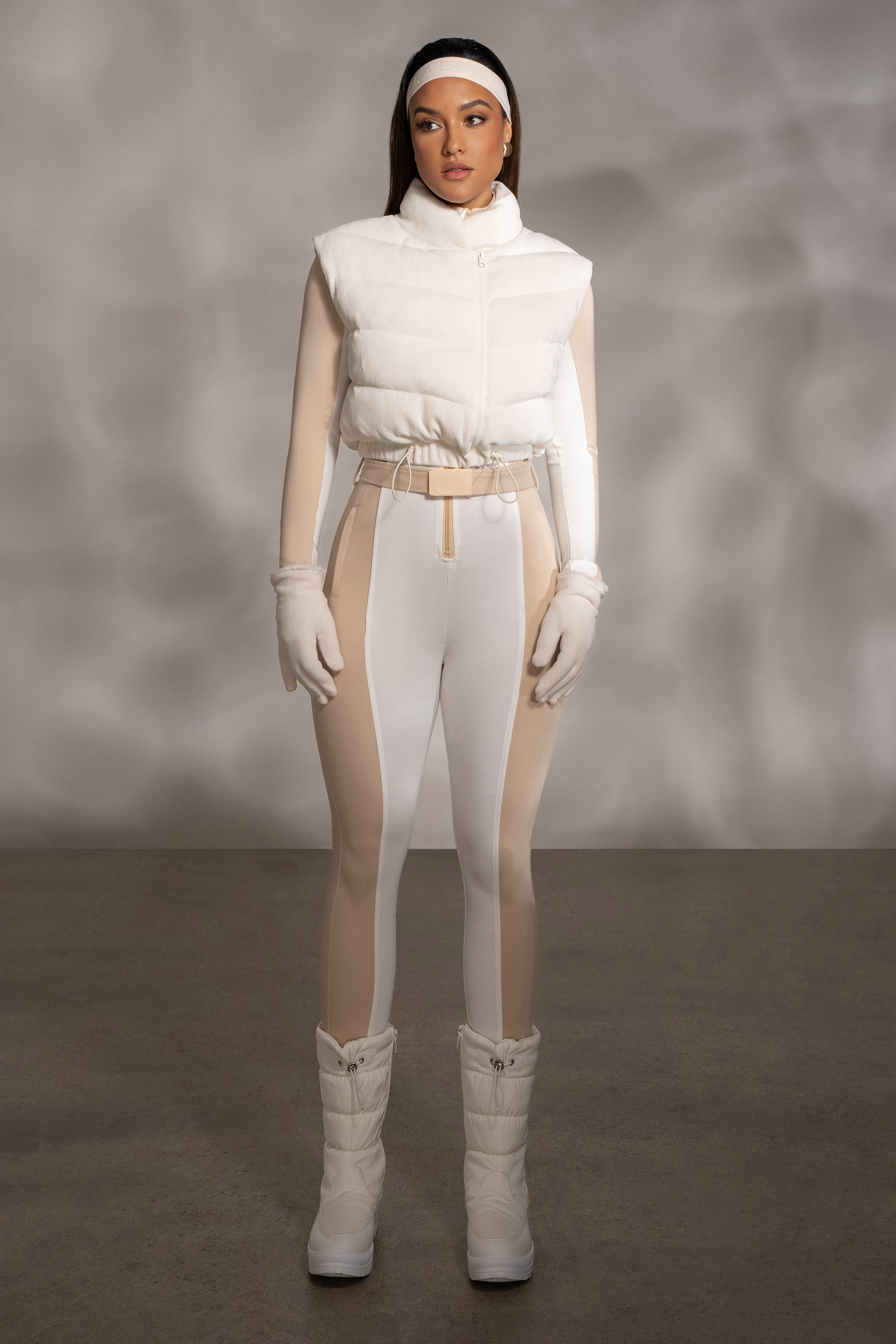 Buttercream Delma Ribbed Puffer Vest JLUXLABEL