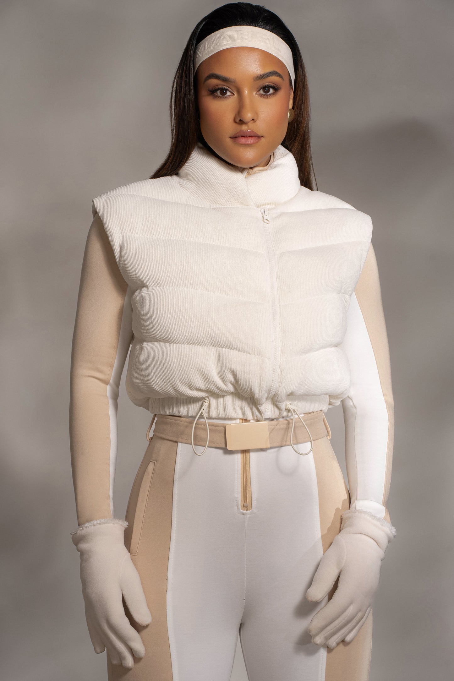 Buttercream Delma Ribbed Puffer Vest JLUXLABEL