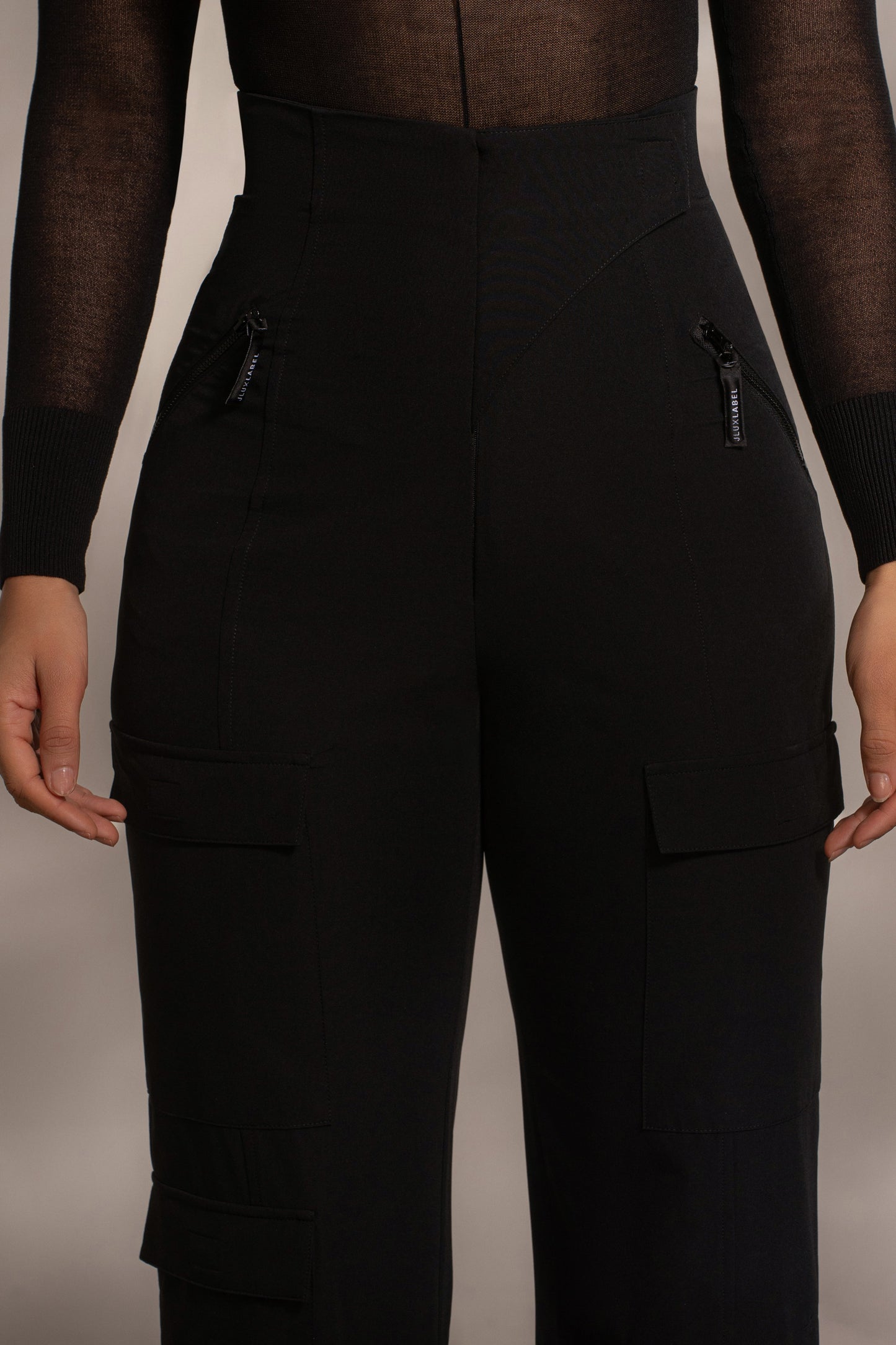 Black Nyah Nylon Utility Pants JLUXLABEL