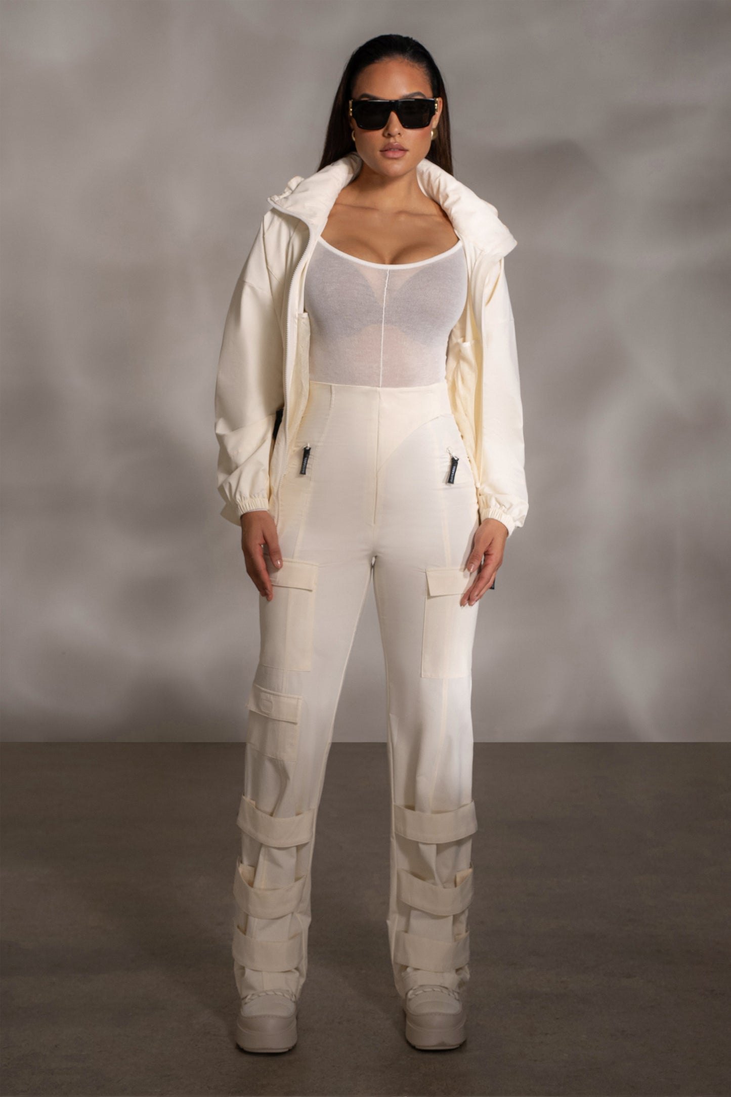 Ivory Nerida Sheer Knit Bodysuit JLUXLABEL