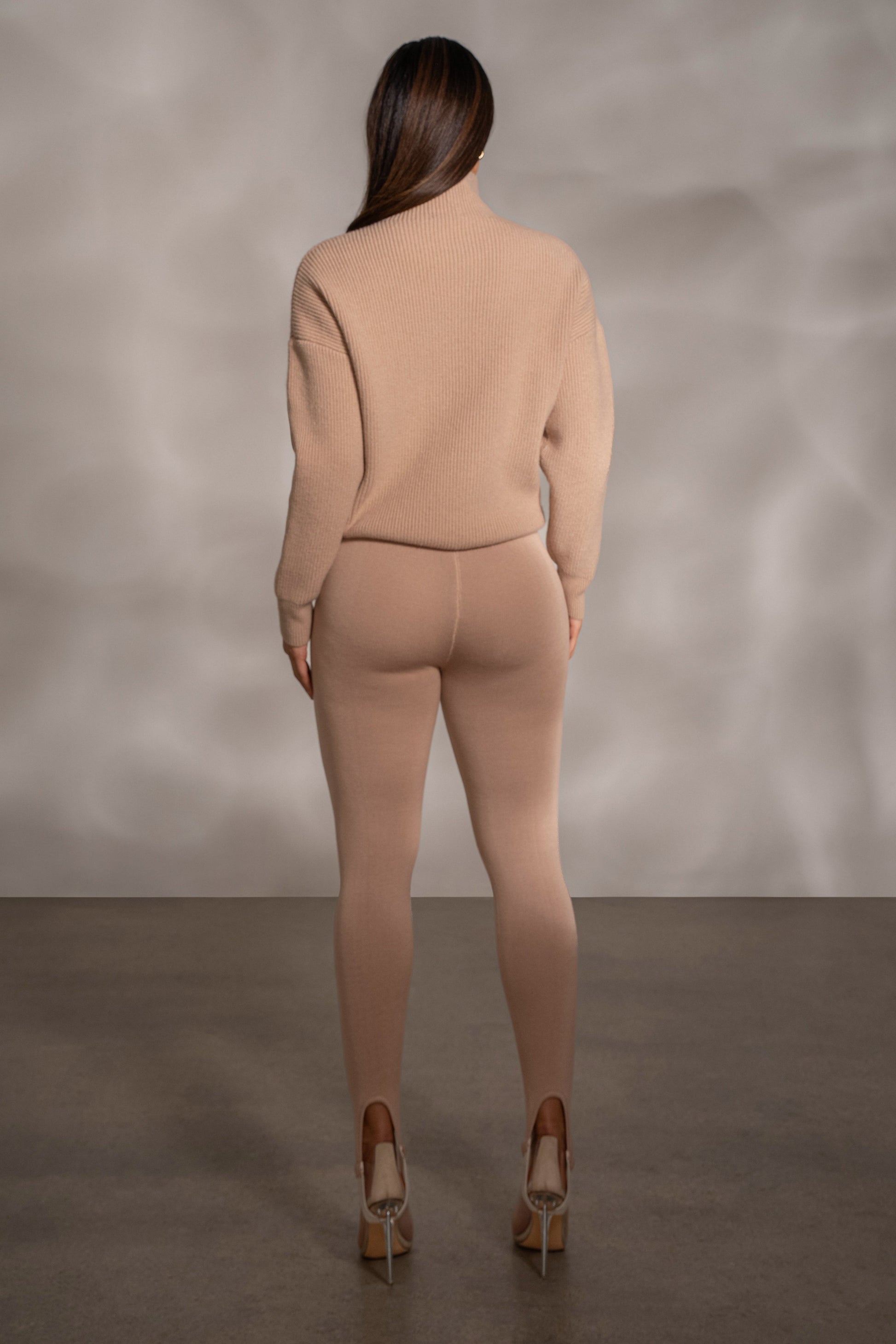 Beige Jenni Turtleneck Sweater Top JLUXLABEL