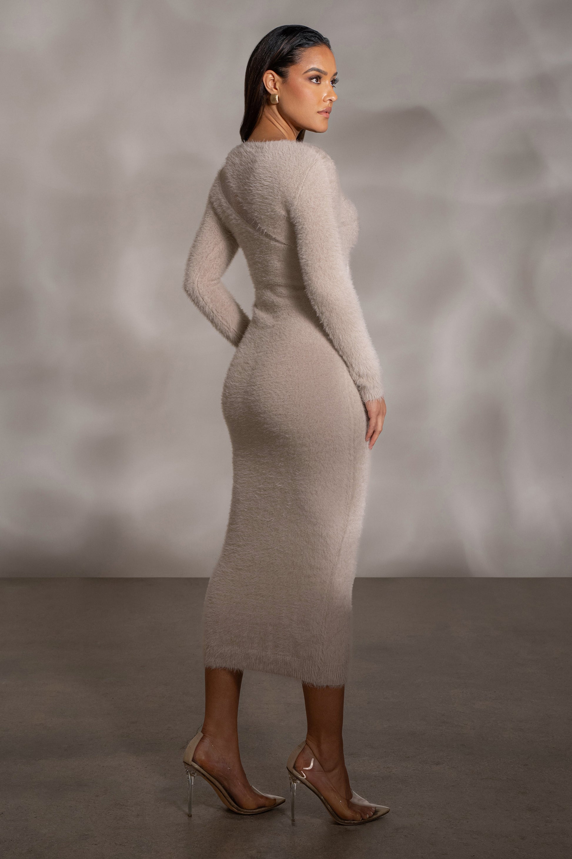 Beige More To Love Maxi Dress JLUXLABEL