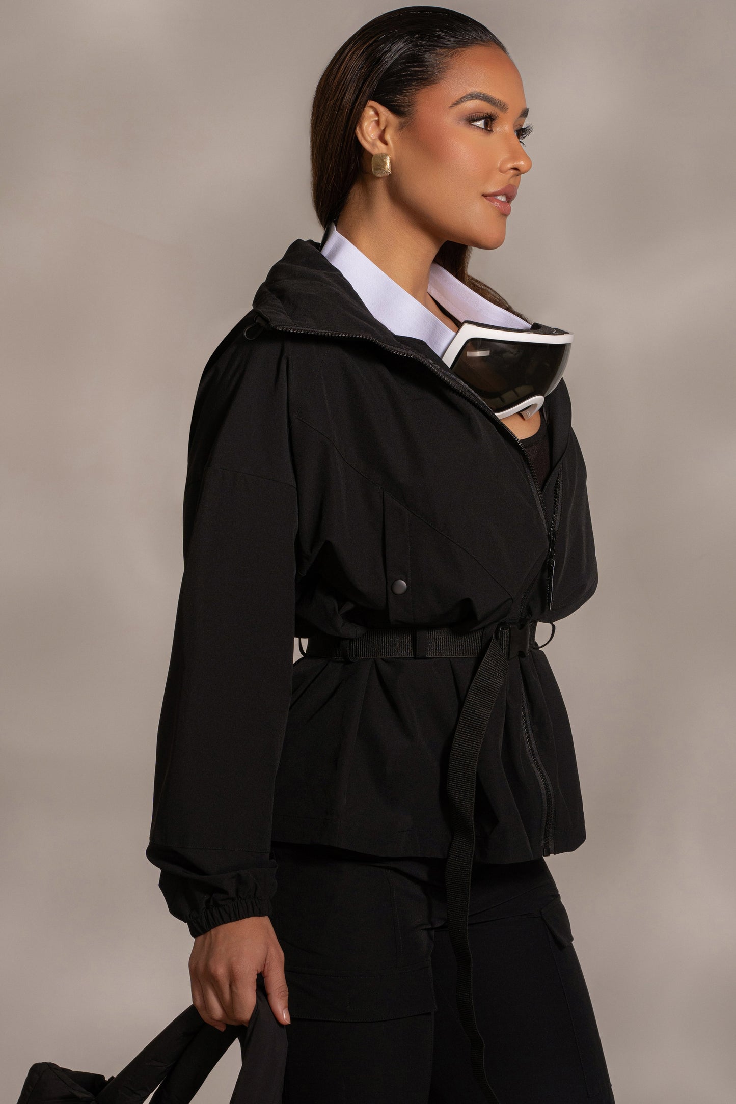 Black Willow Belted Jacket JLUXLABEL