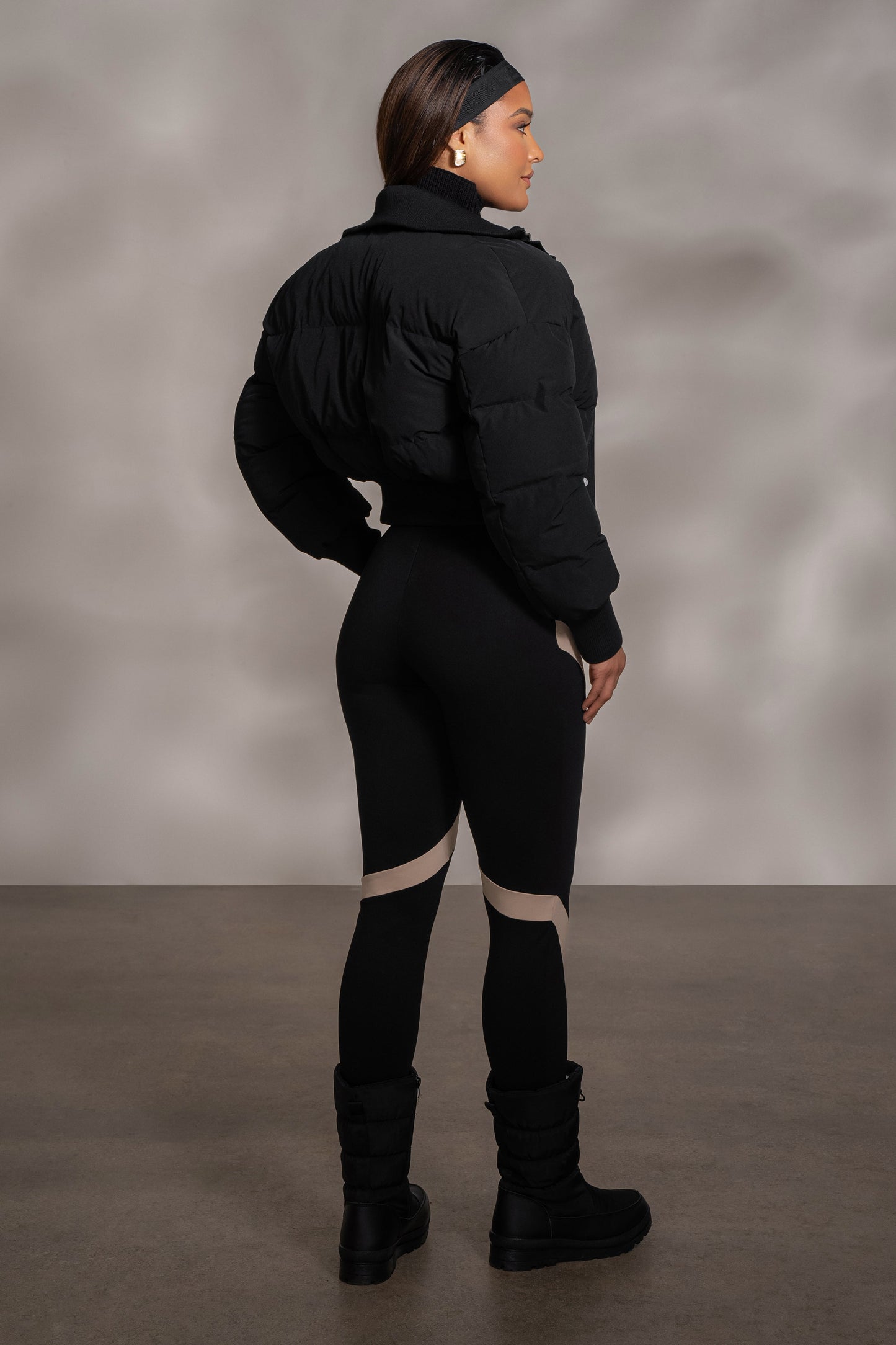 Black Stassie Ribbed Jacket JLUXLABEL