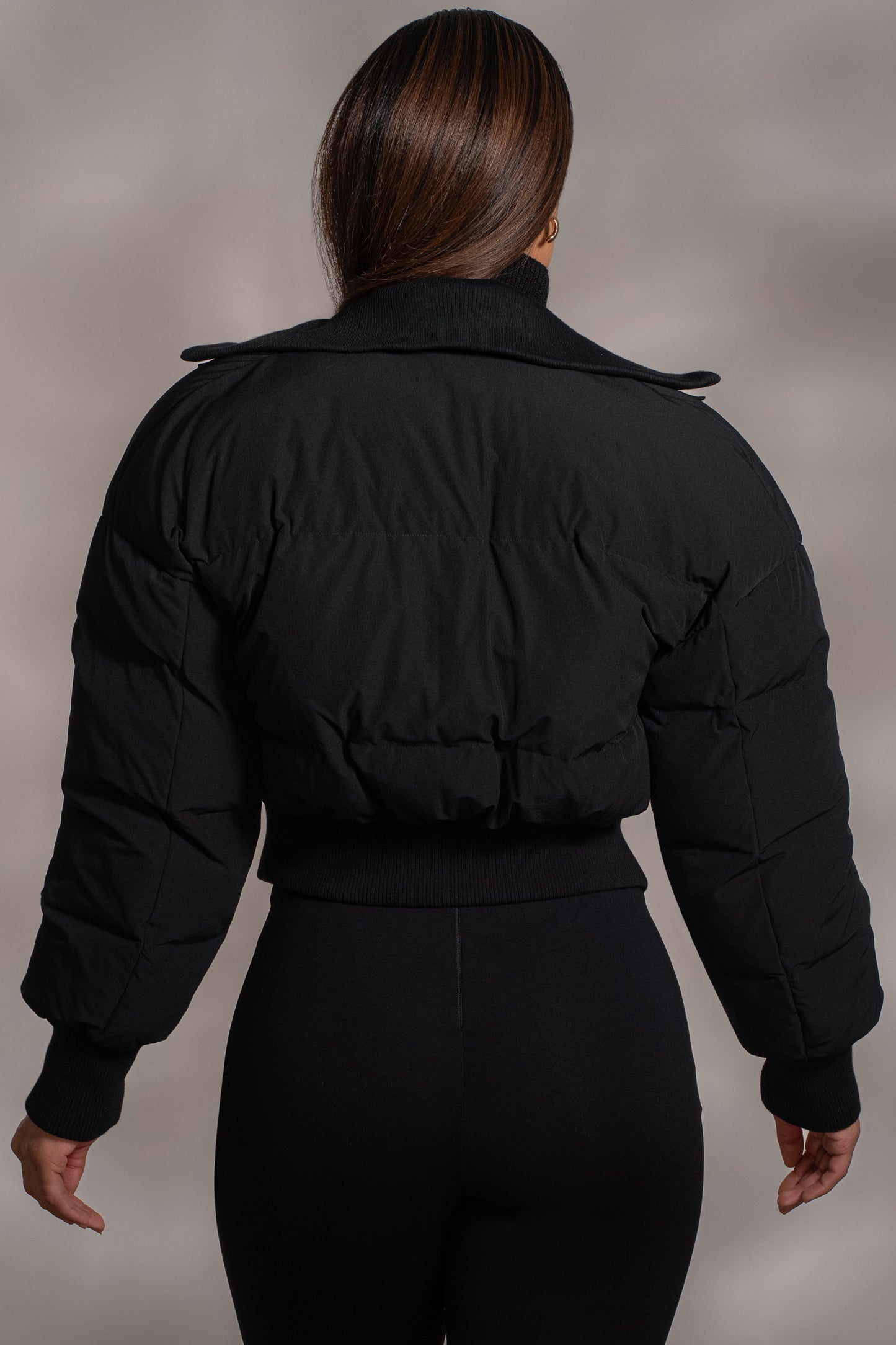 Black Stassie Ribbed Jacket JLUXLABEL