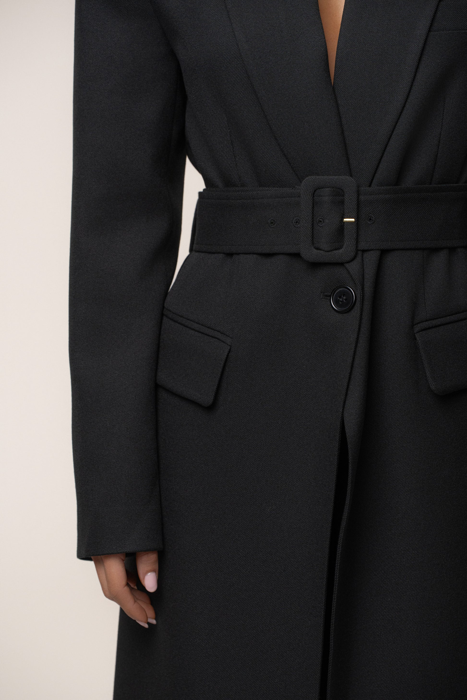 Black Longline Tailored Coat JLUXLABEL