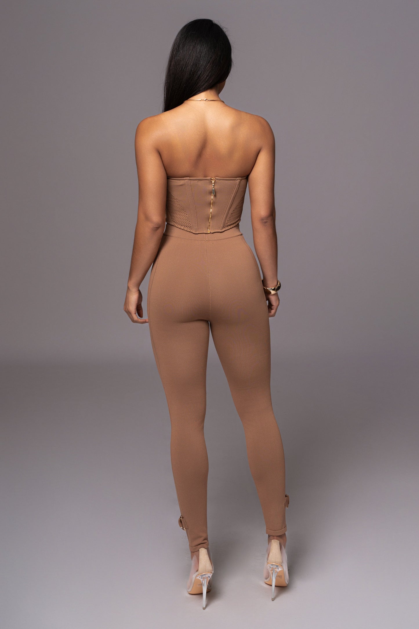 Pecan Freda Knit Bustier JLUXLABEL