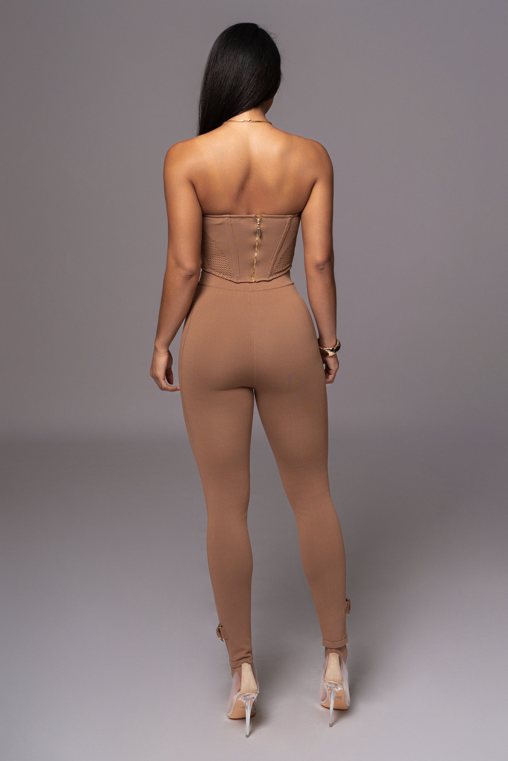 Pecan Freda Knit Bustier JLUXLABEL
