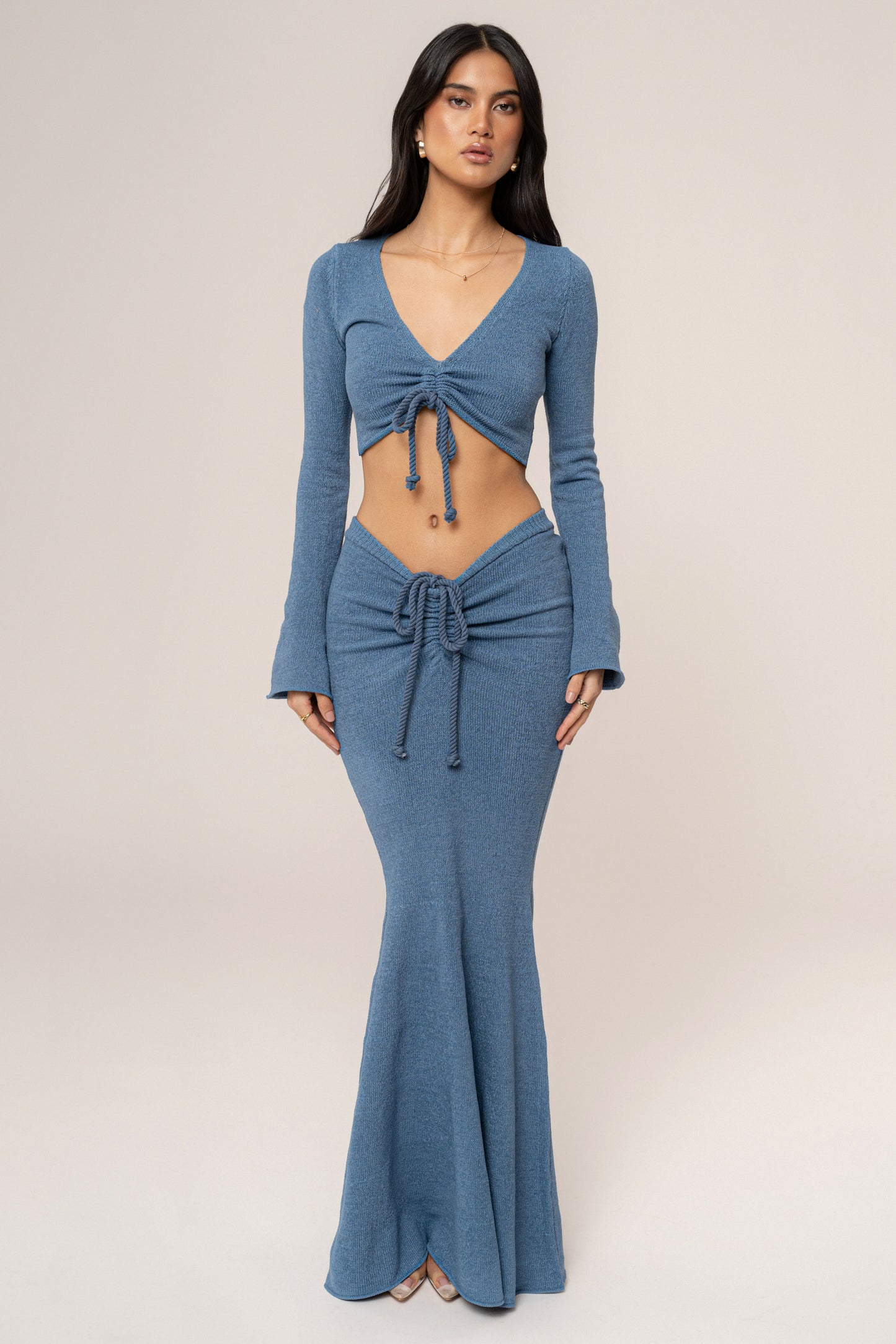 Blue Dusk Resort Two-Piece Skirt Set JLUXLABEL