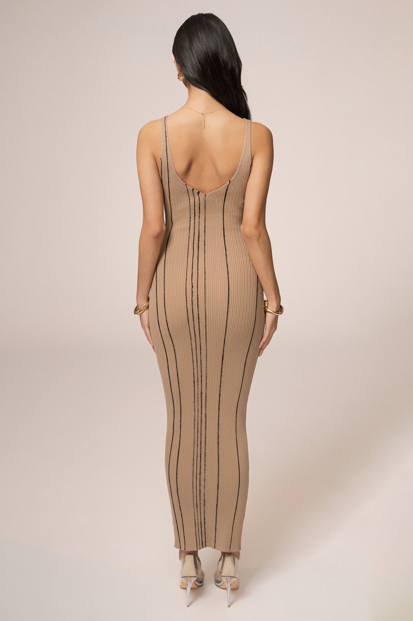 Taupe Sammi Seamed Maxi Dress JLUXLABEL