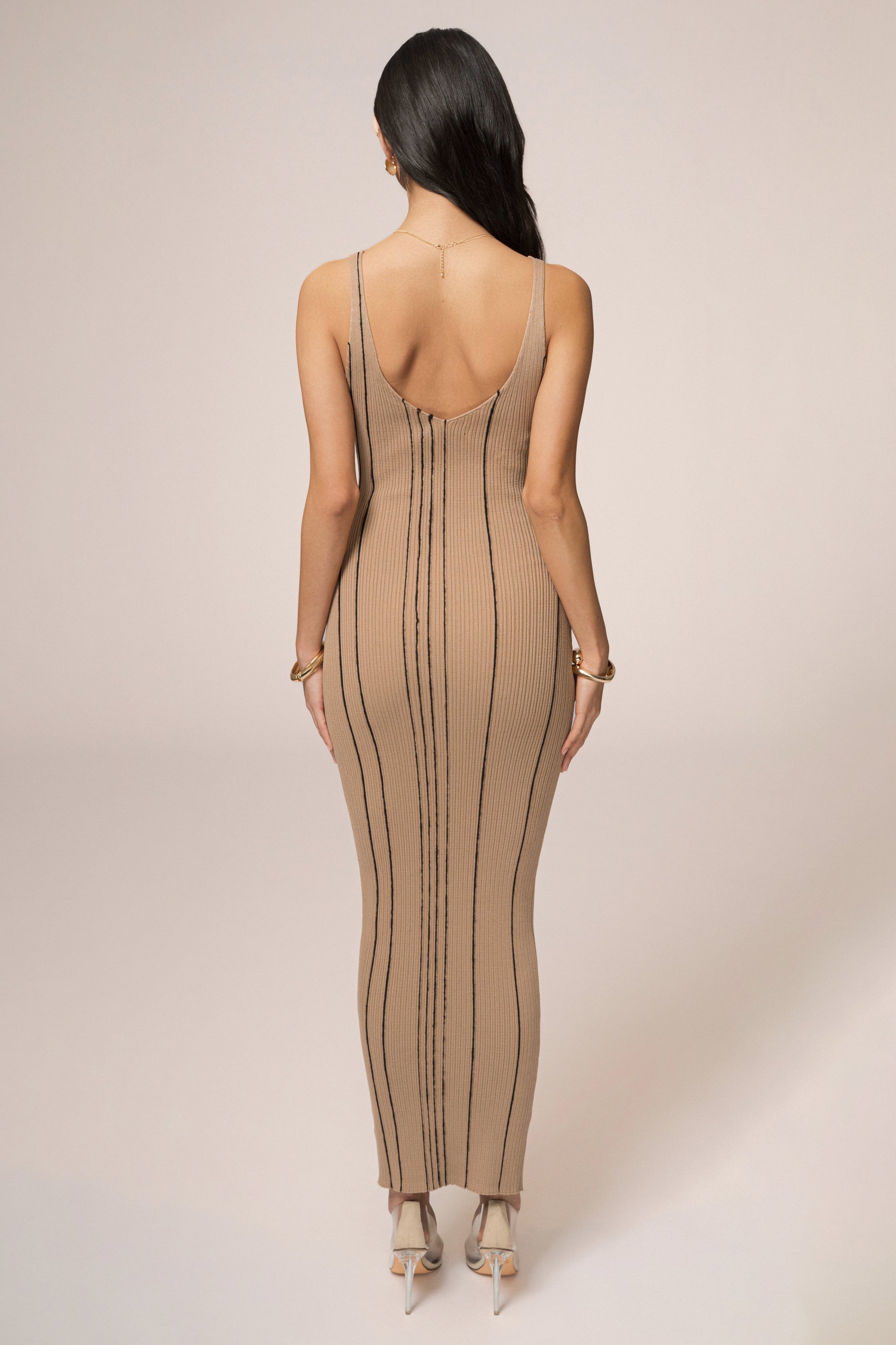 Taupe Sammi Seamed Maxi Dress JLUXLABEL
