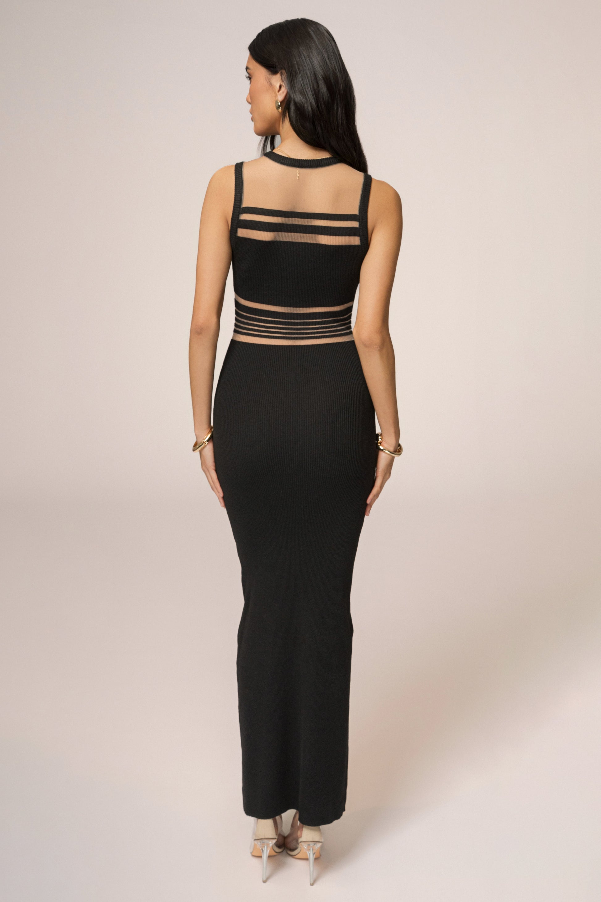 Black Jianna Striped Maxi Dress JLUXLABEL