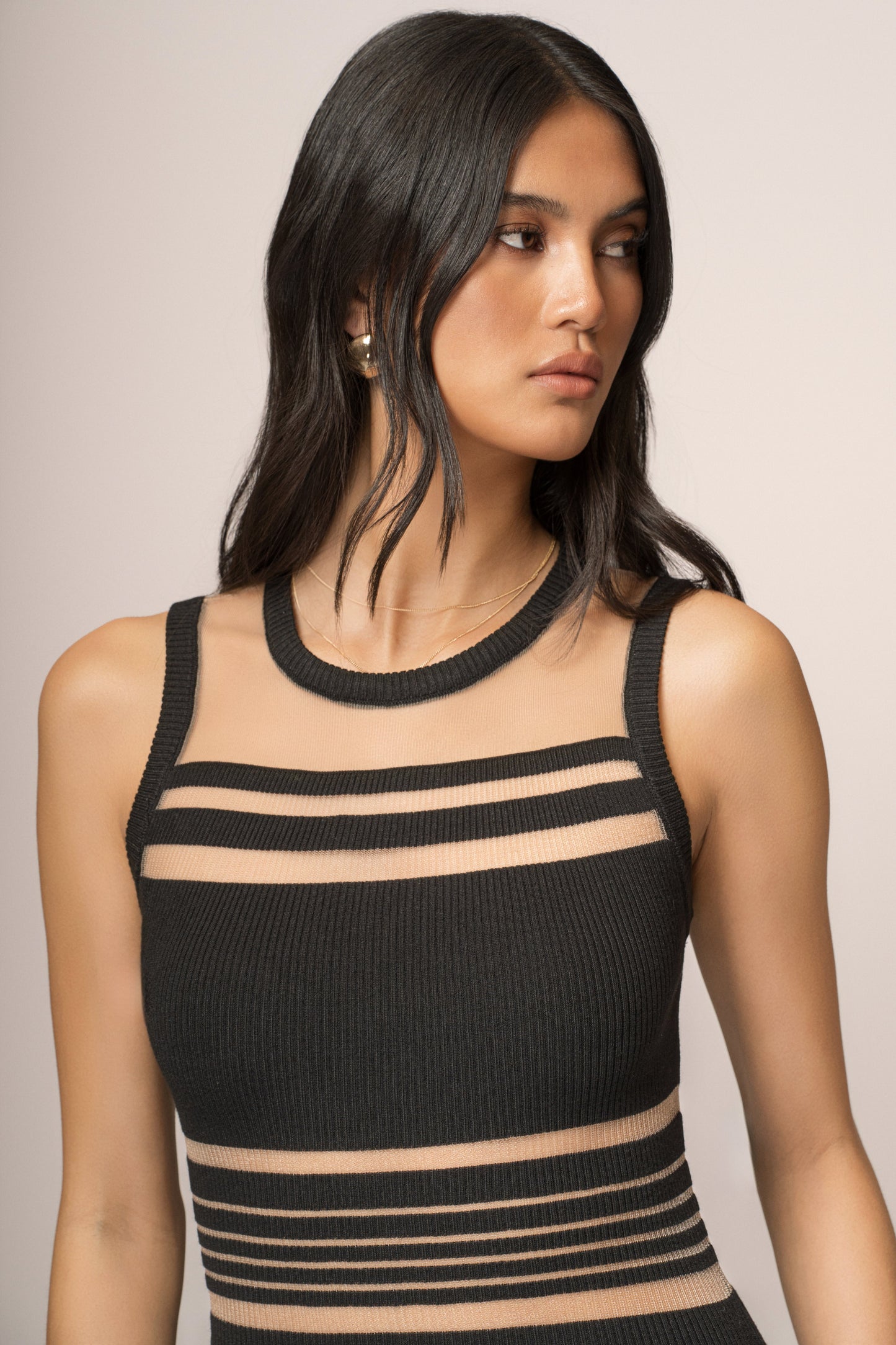Black Jianna Striped Maxi Dress JLUXLABEL