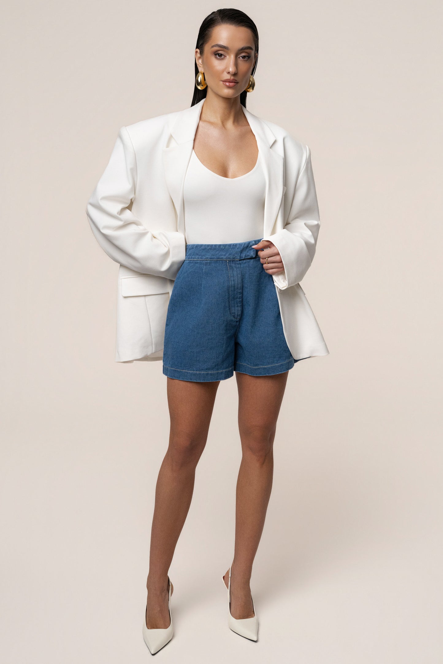 Medium Wash City Stroll Denim Shorts JLUXLABEL