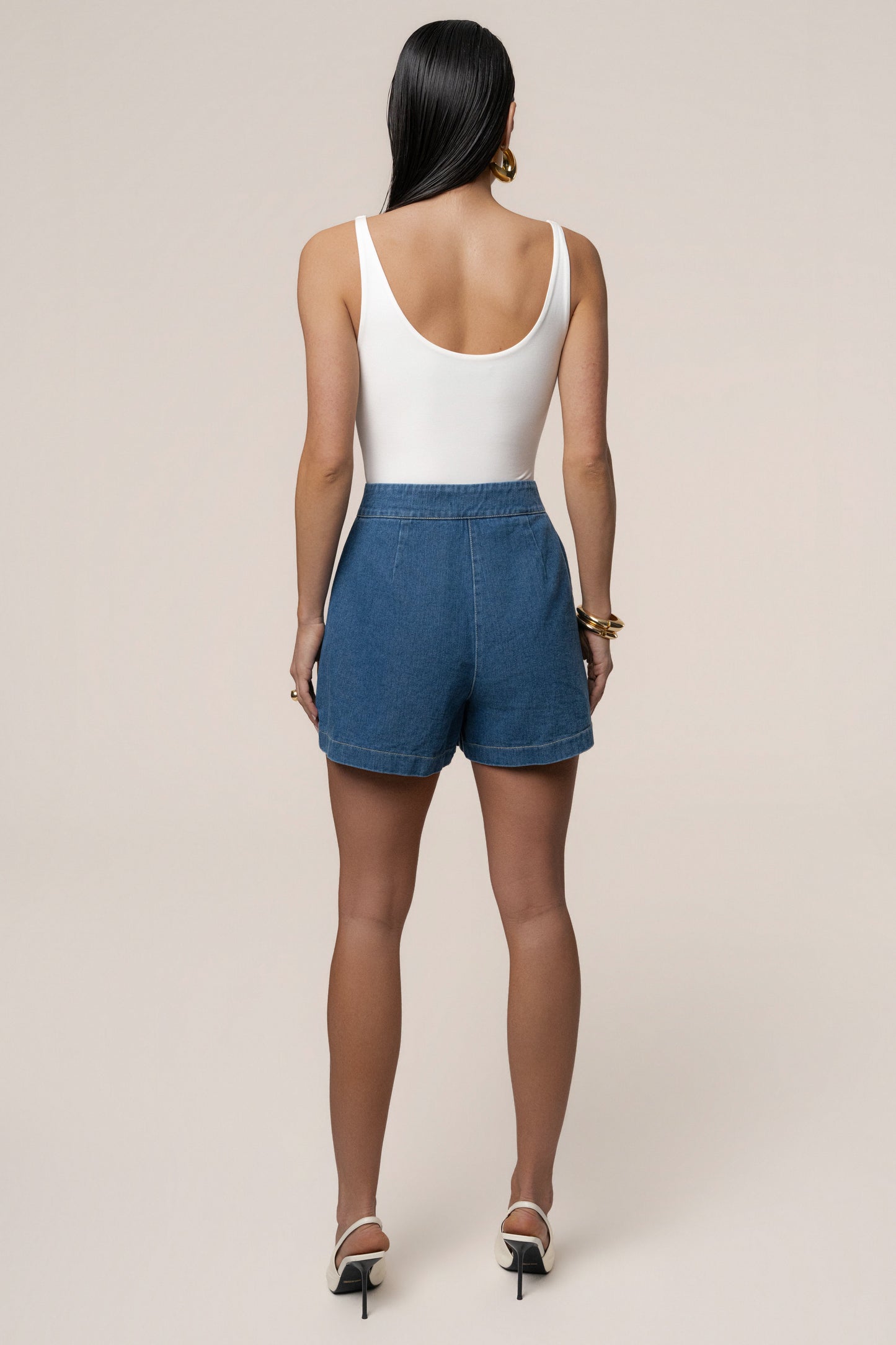 Medium Wash City Stroll Denim Shorts JLUXLABEL