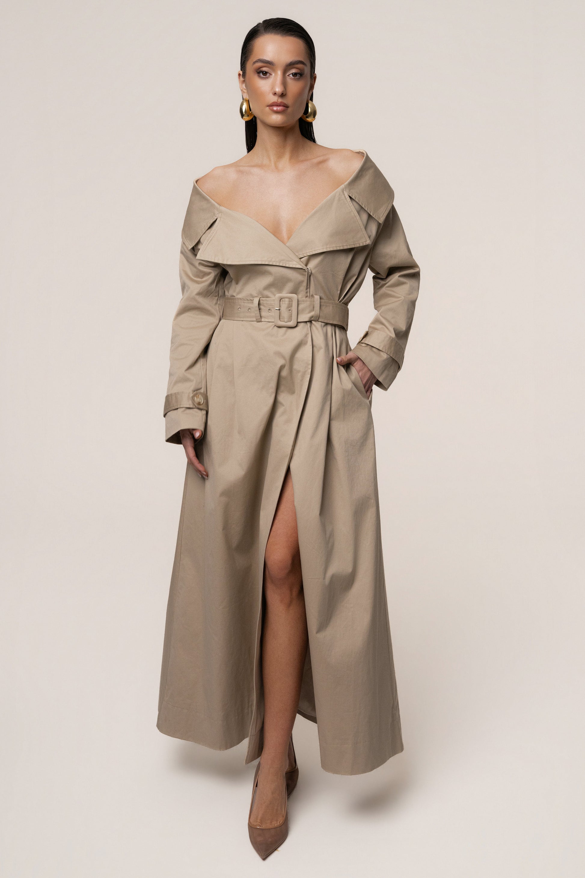 Stone Soft Authority Trench Coat JLUXLABEL