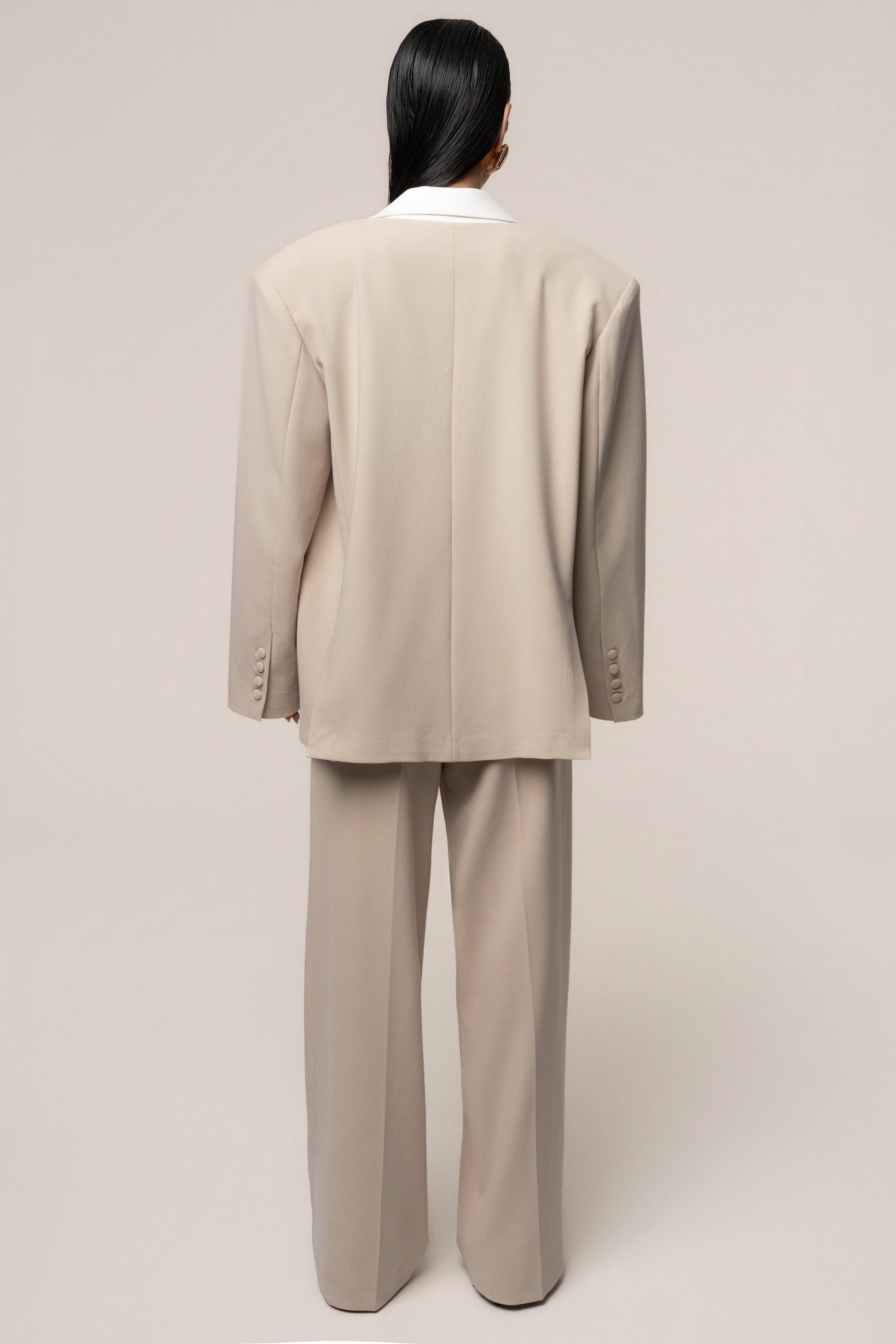 Beige/Ivory Command Pleat Trouser NEWFASHIONEDGE