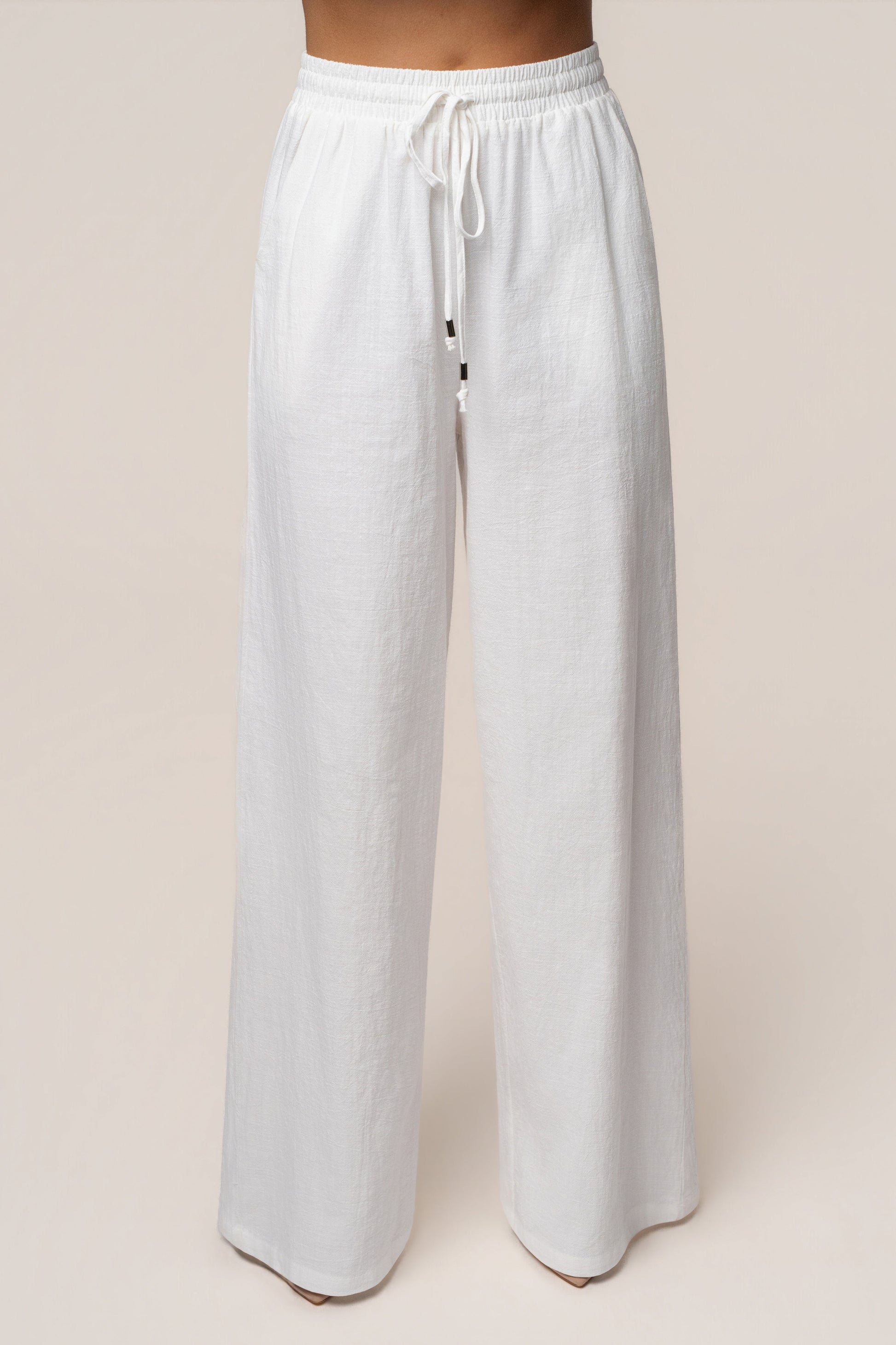 White Marina Two-Piece Pant Set JLUXLABEL
