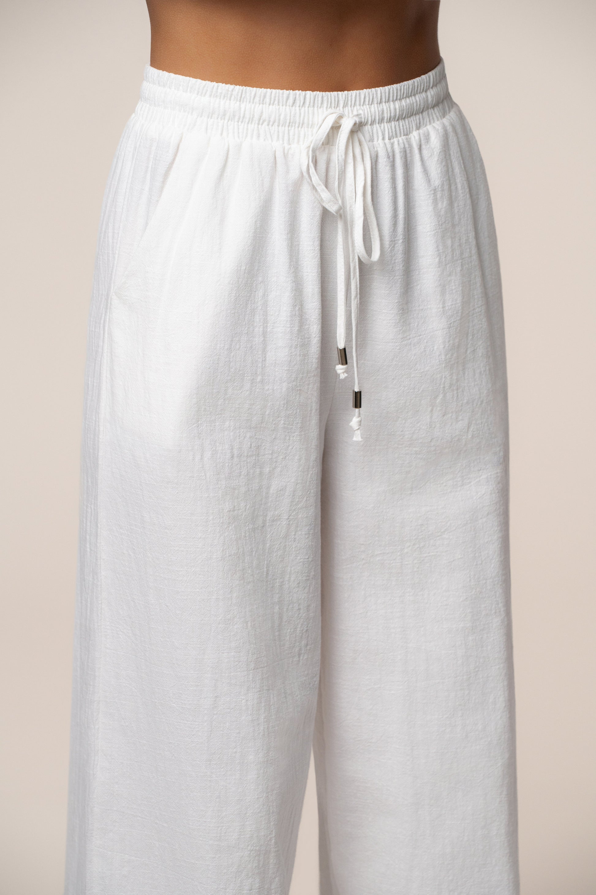 White Marina Two-Piece Pant Set JLUXLABEL