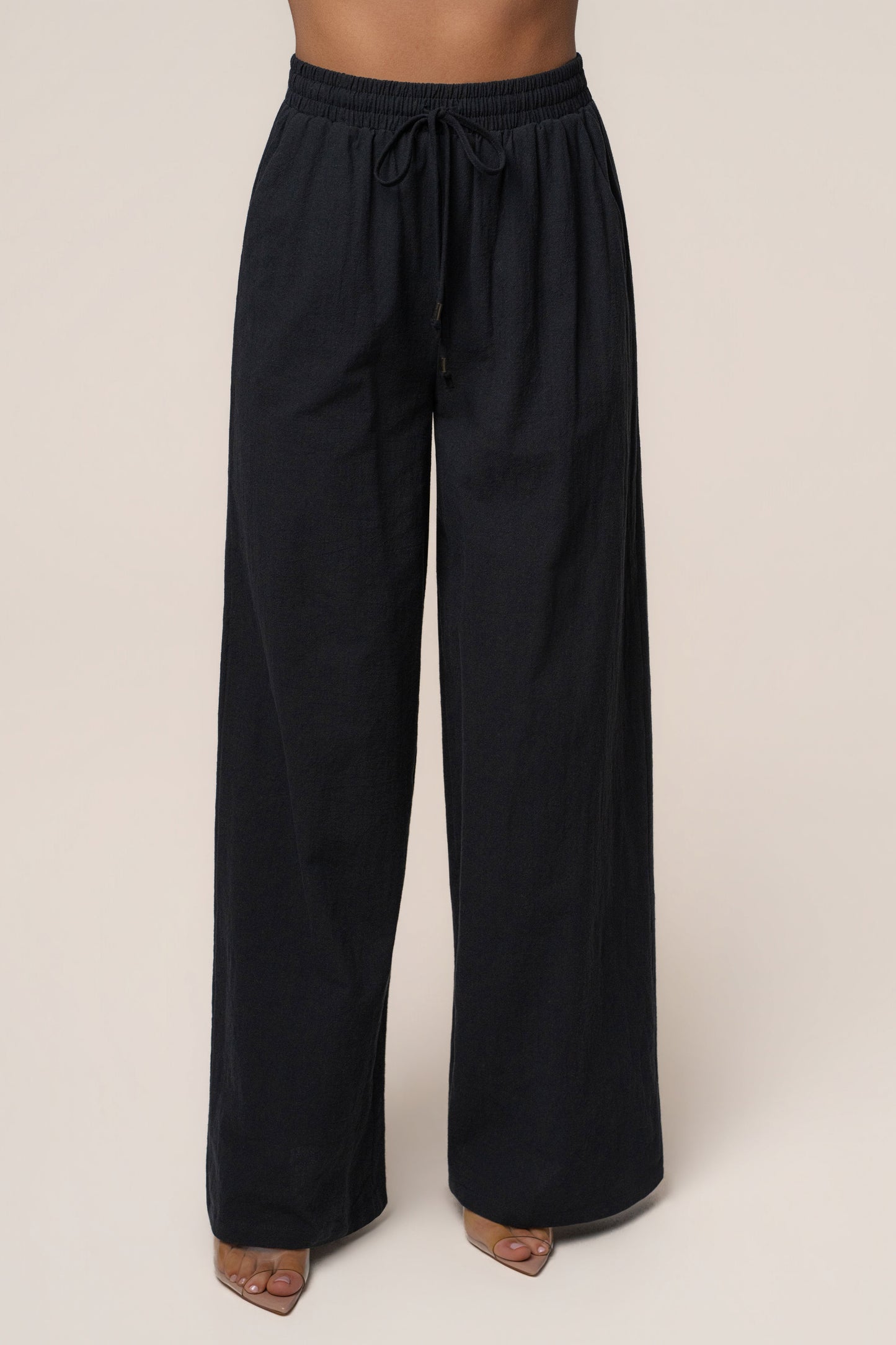Black Marina Two-Piece Pant Set JLUXLABEL