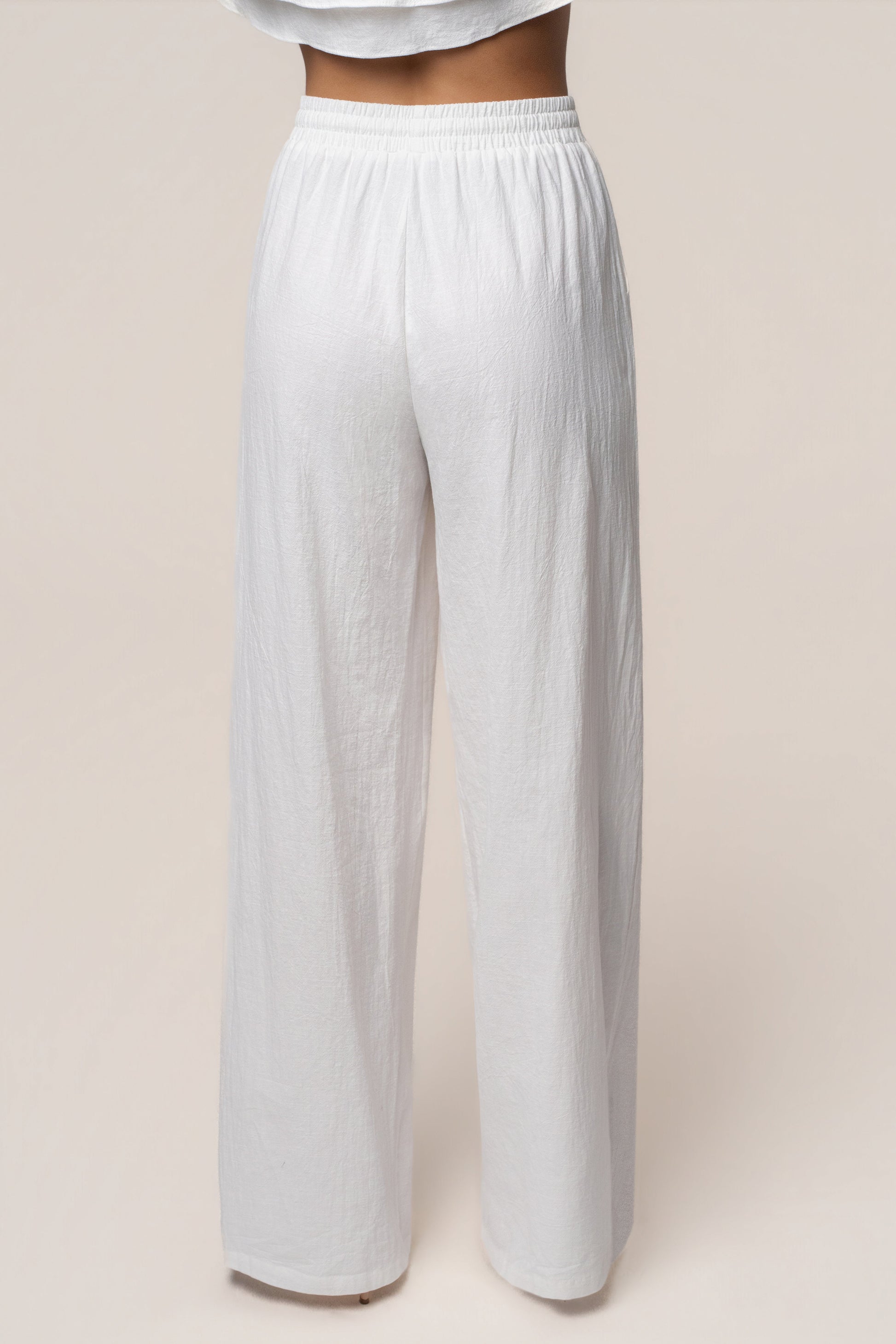 White Marina Two-Piece Pant Set JLUXLABEL