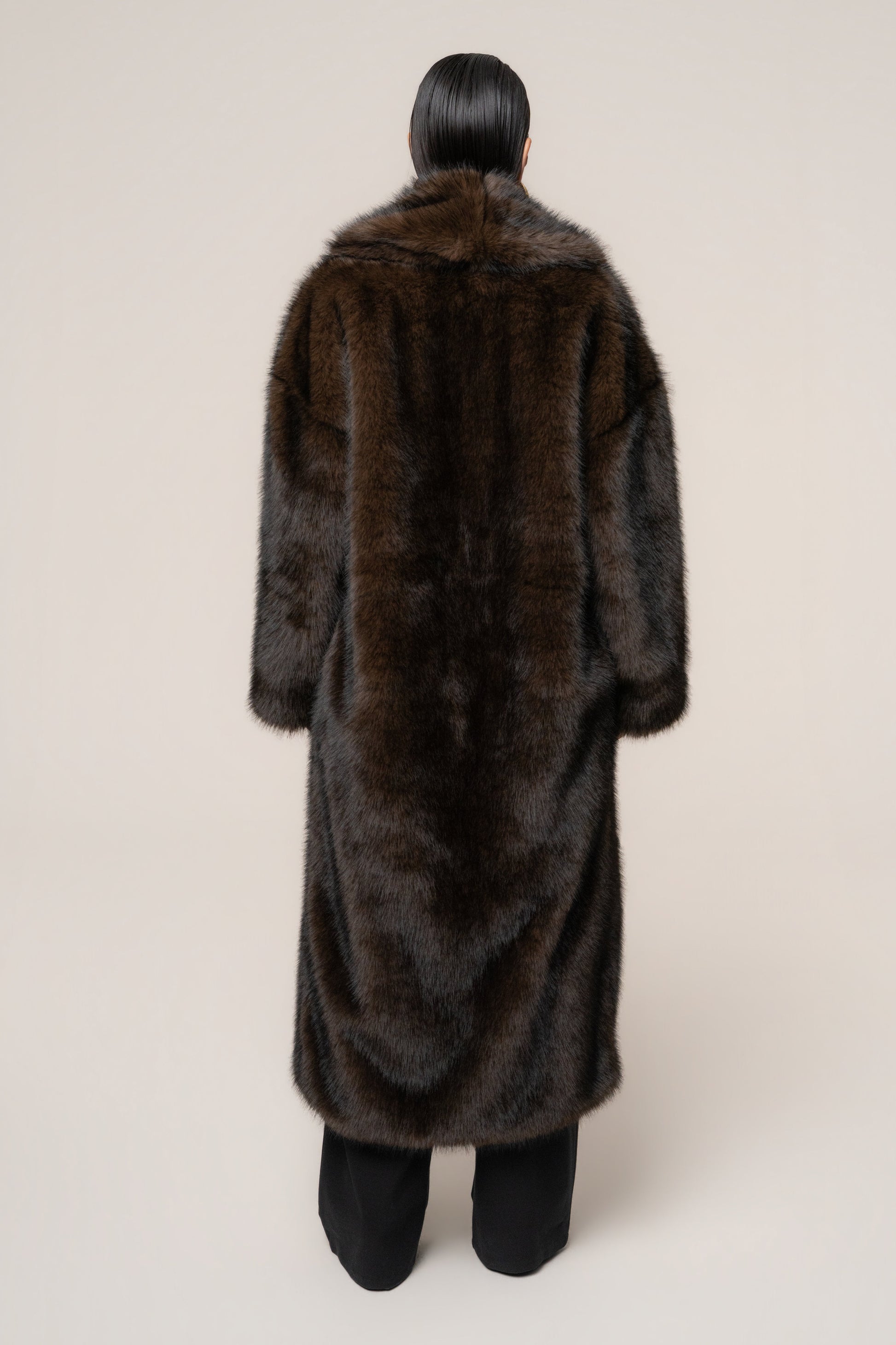 Chocolate Aspen Days Faux Fur Coat JLUXLABEL