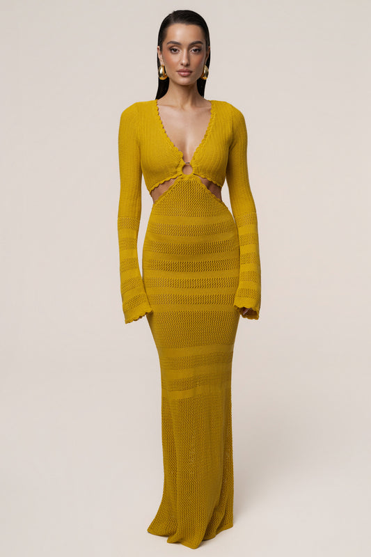 Yellow Blossom Haven Maxi Dress JLUXLABEL