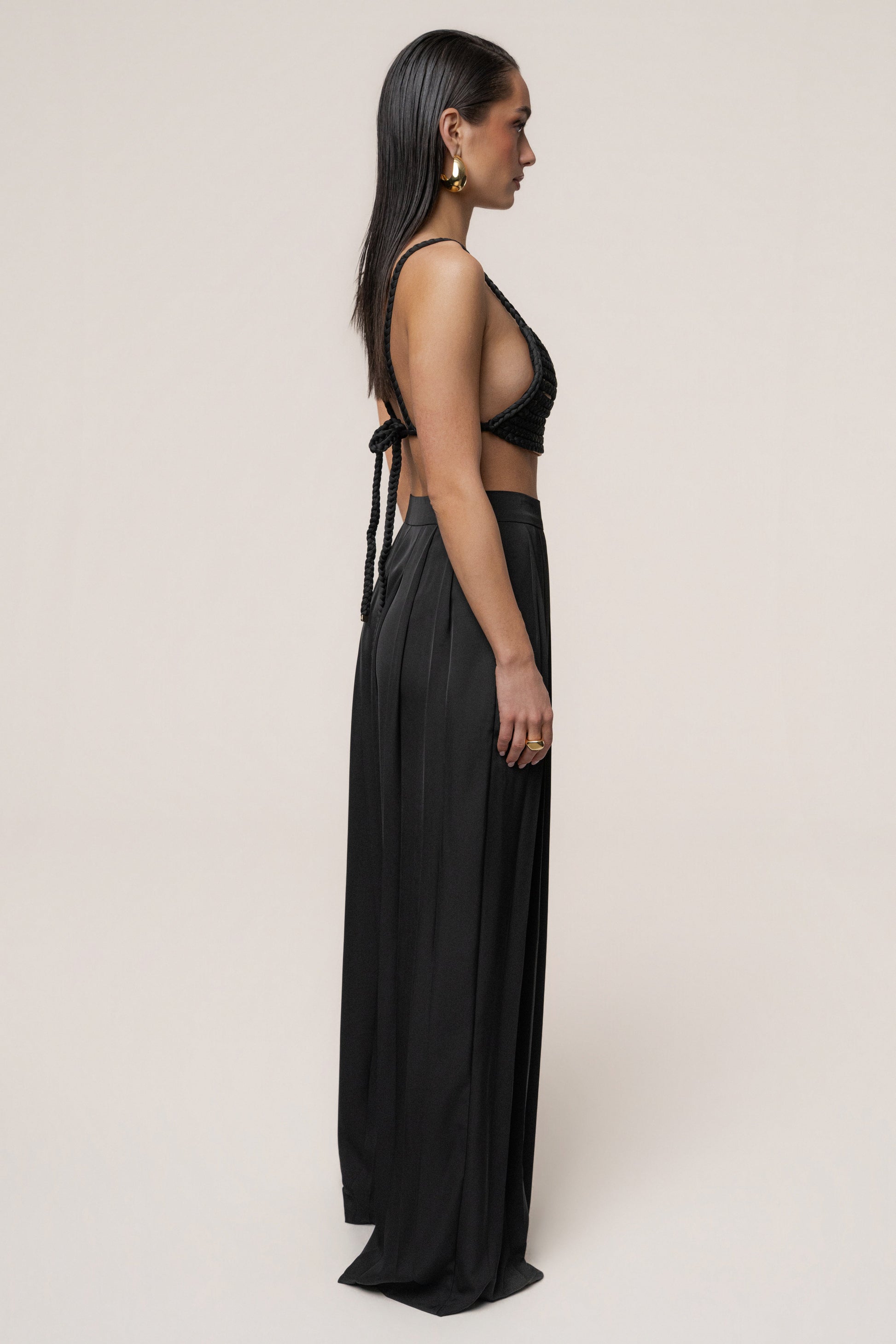 Black Sofie Braided Top JLUXLABEL