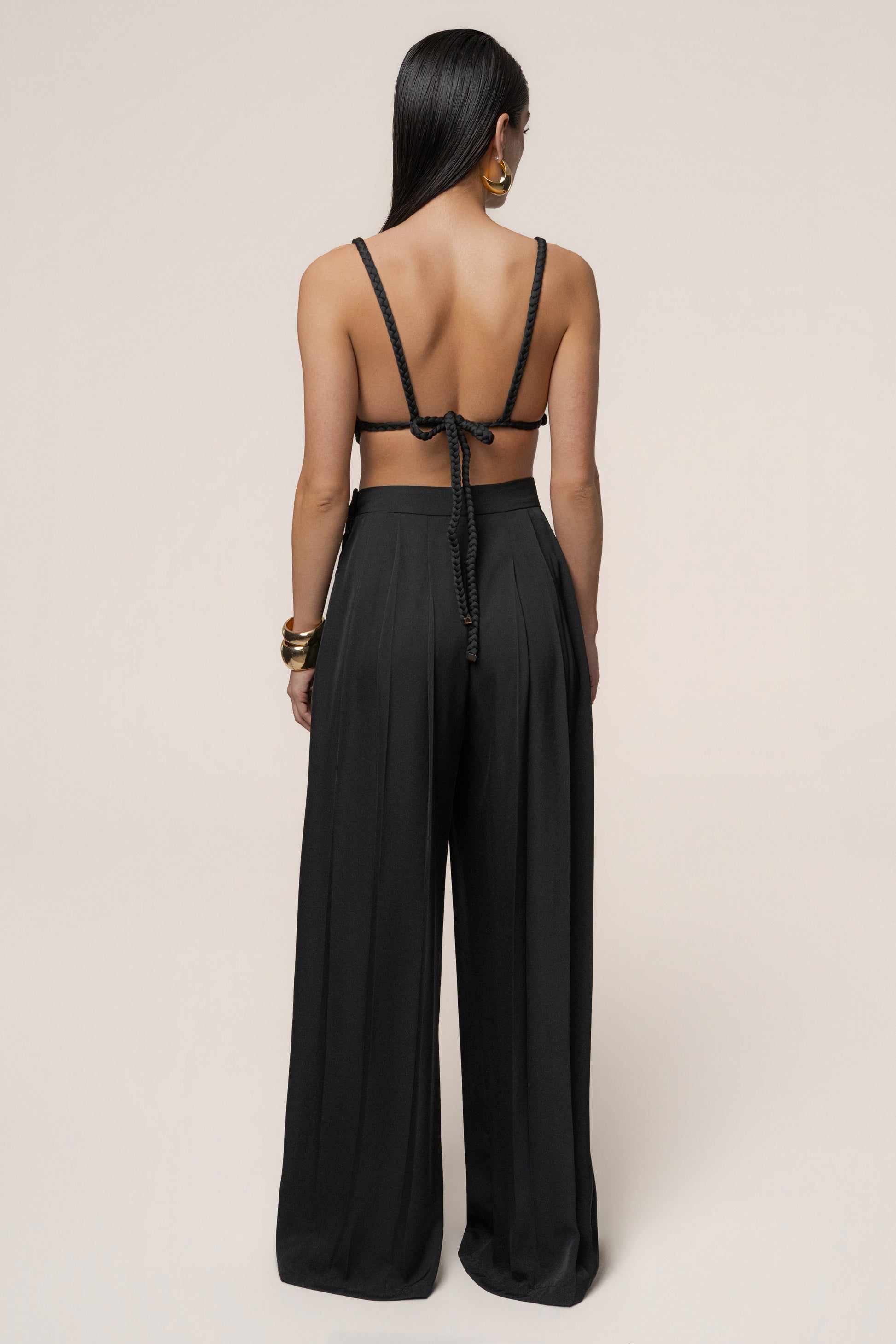 Black Sofie Braided Top JLUXLABEL