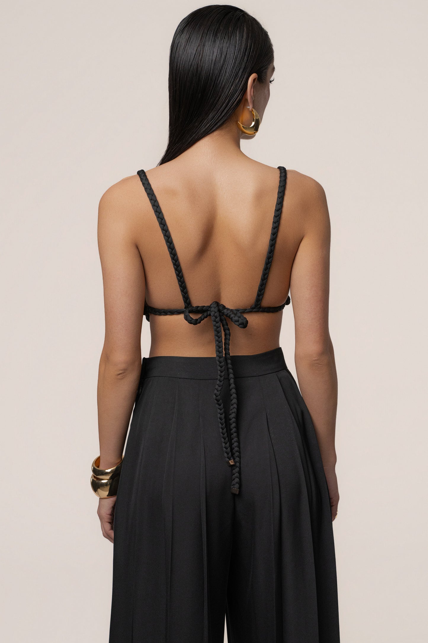 Black Sofie Braided Top JLUXLABEL