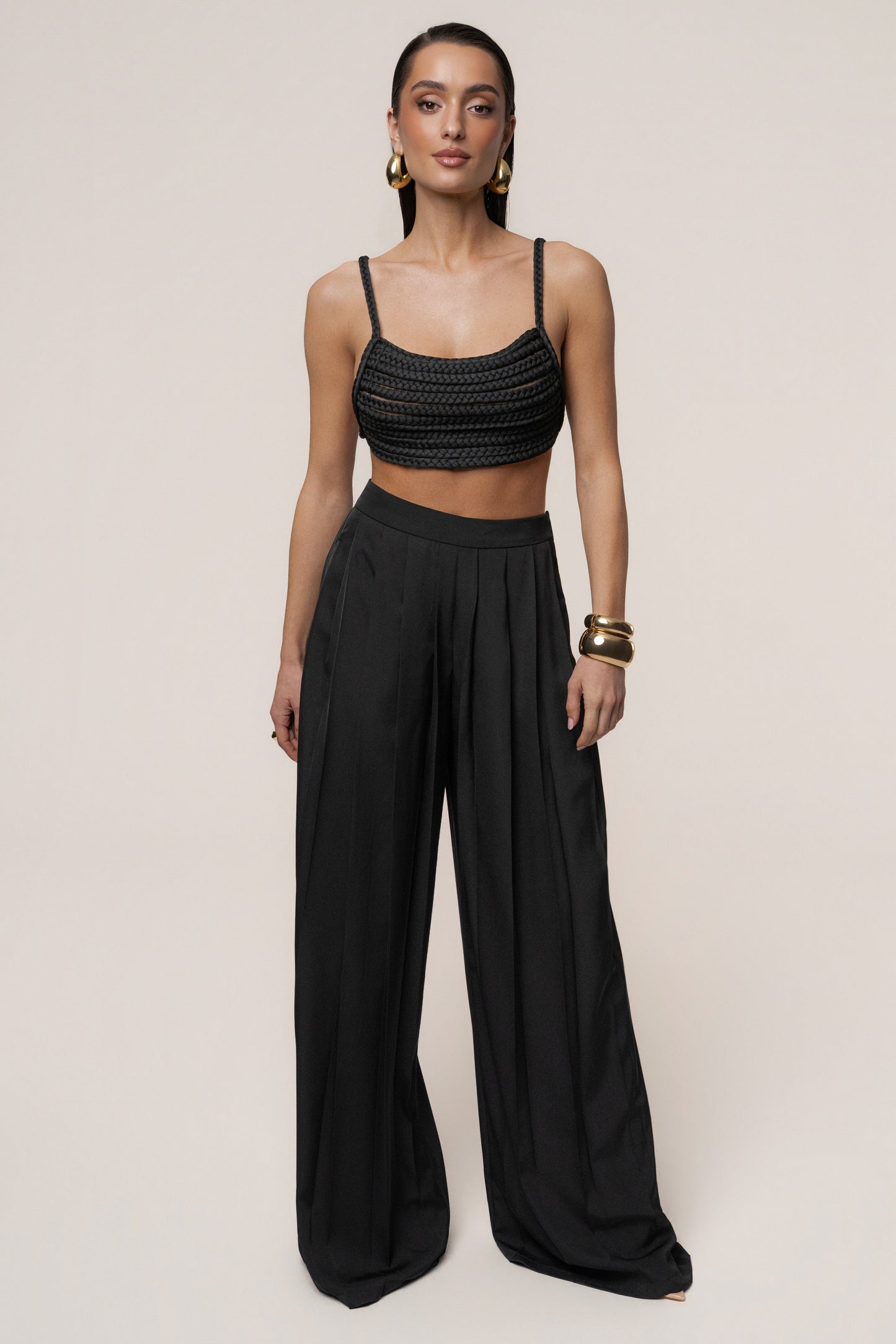 Black Sofie Braided Top JLUXLABEL