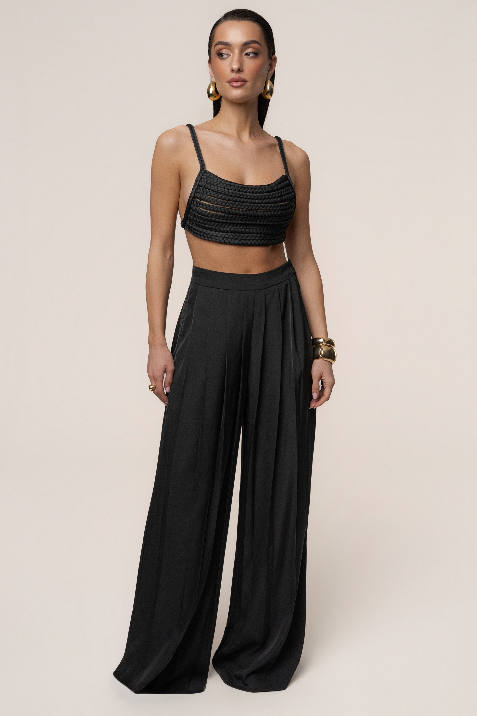 Black Sofie Braided Top JLUXLABEL