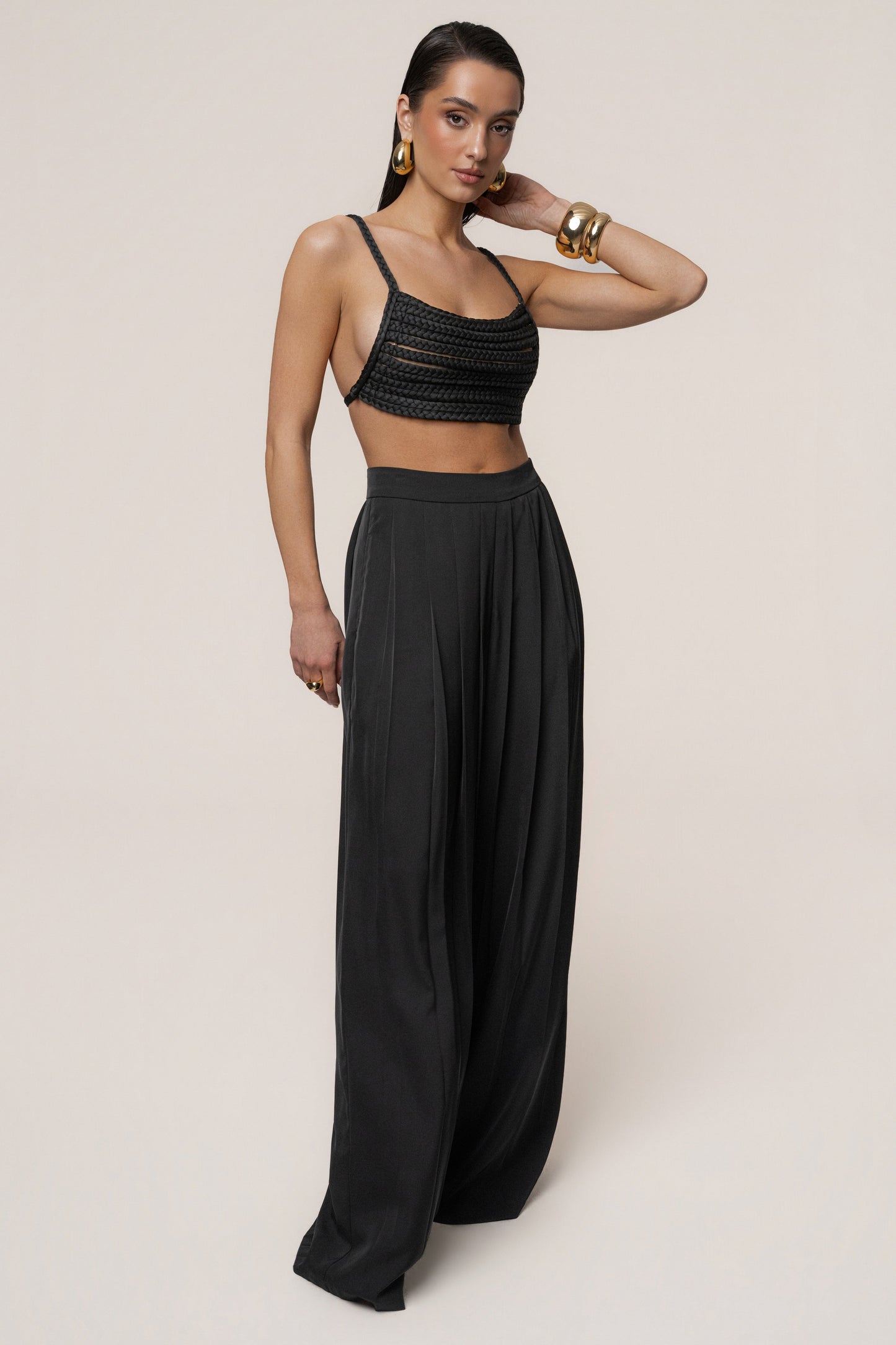 Black Sofie Braided Top JLUXLABEL