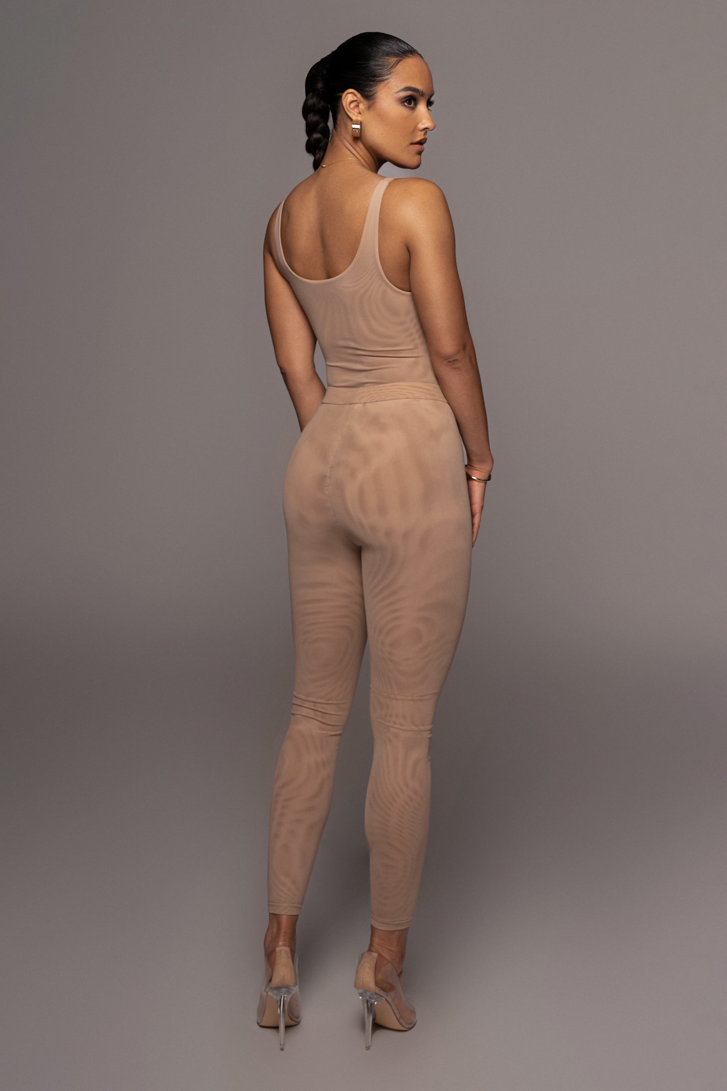 Beige Nina Mesh Pants JLUXLABEL