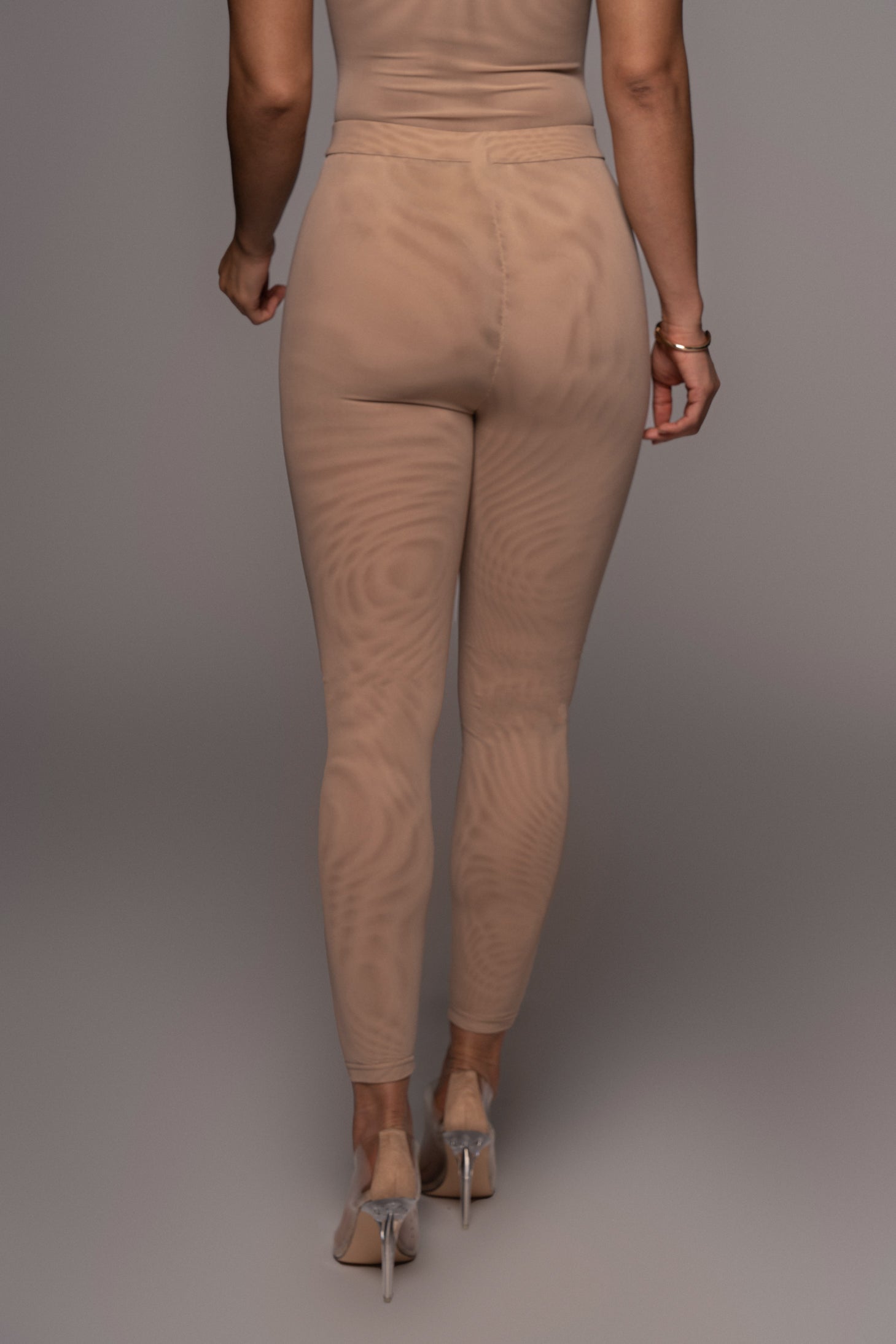 Beige Nina Mesh Pants JLUXLABEL
