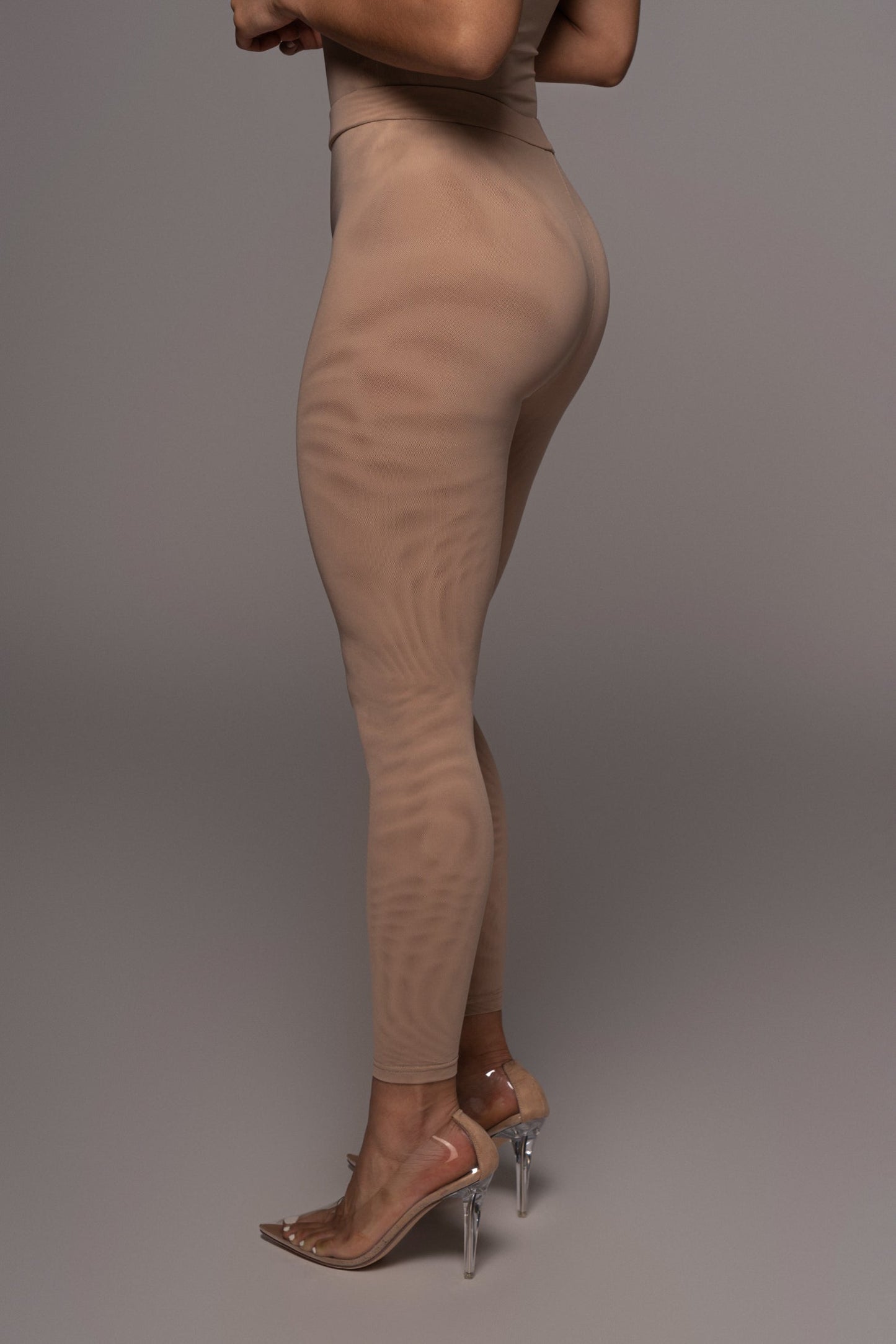 Beige Nina Mesh Pants JLUXLABEL