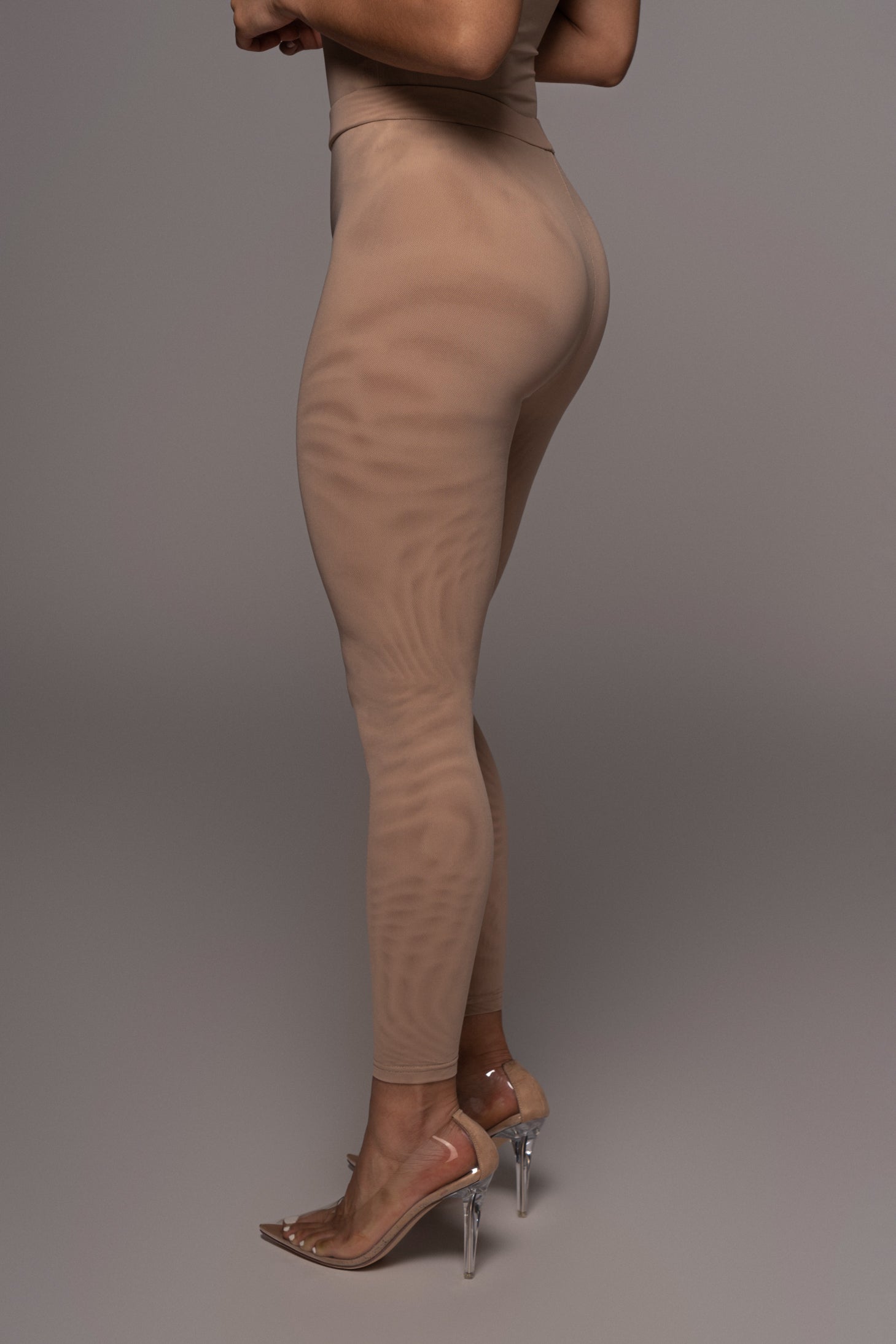 Beige Nina Mesh Pants JLUXLABEL