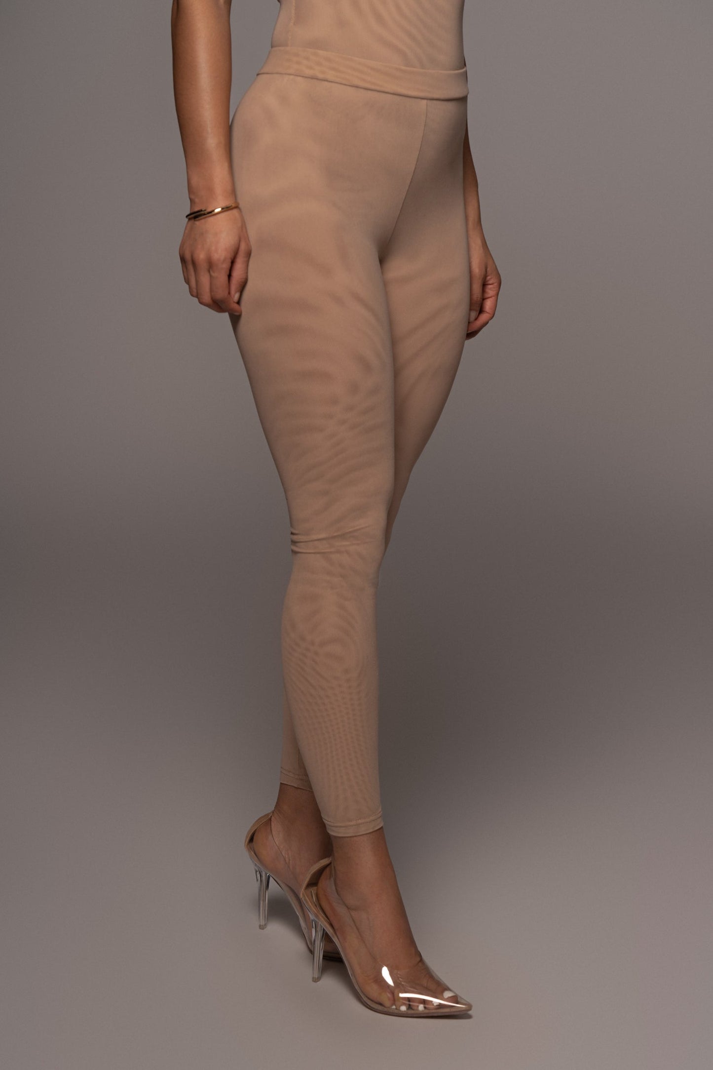 Beige Nina Mesh Pants JLUXLABEL