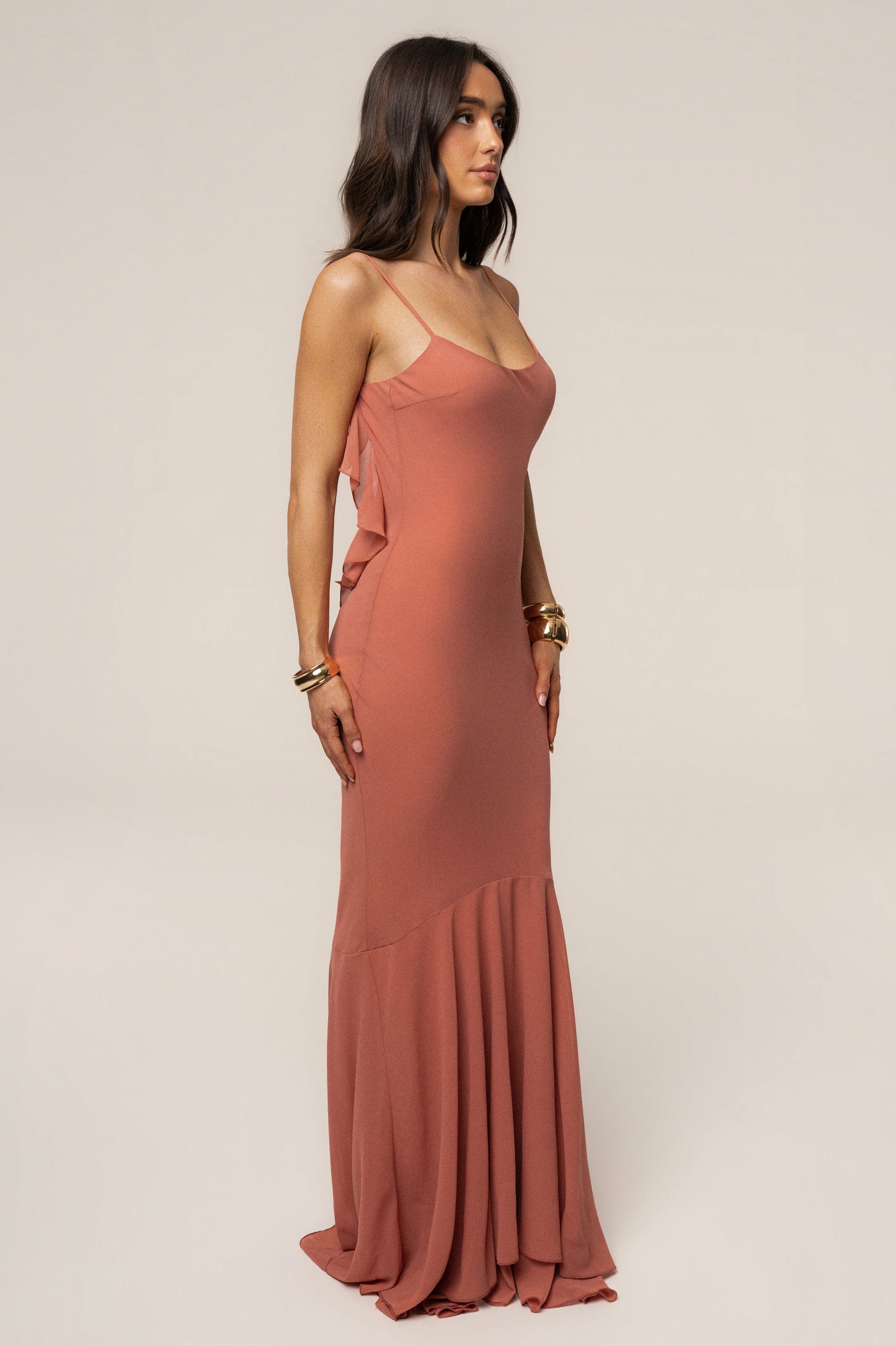 Peach  Midnight Romance Maxi Dress JLUXLABEL