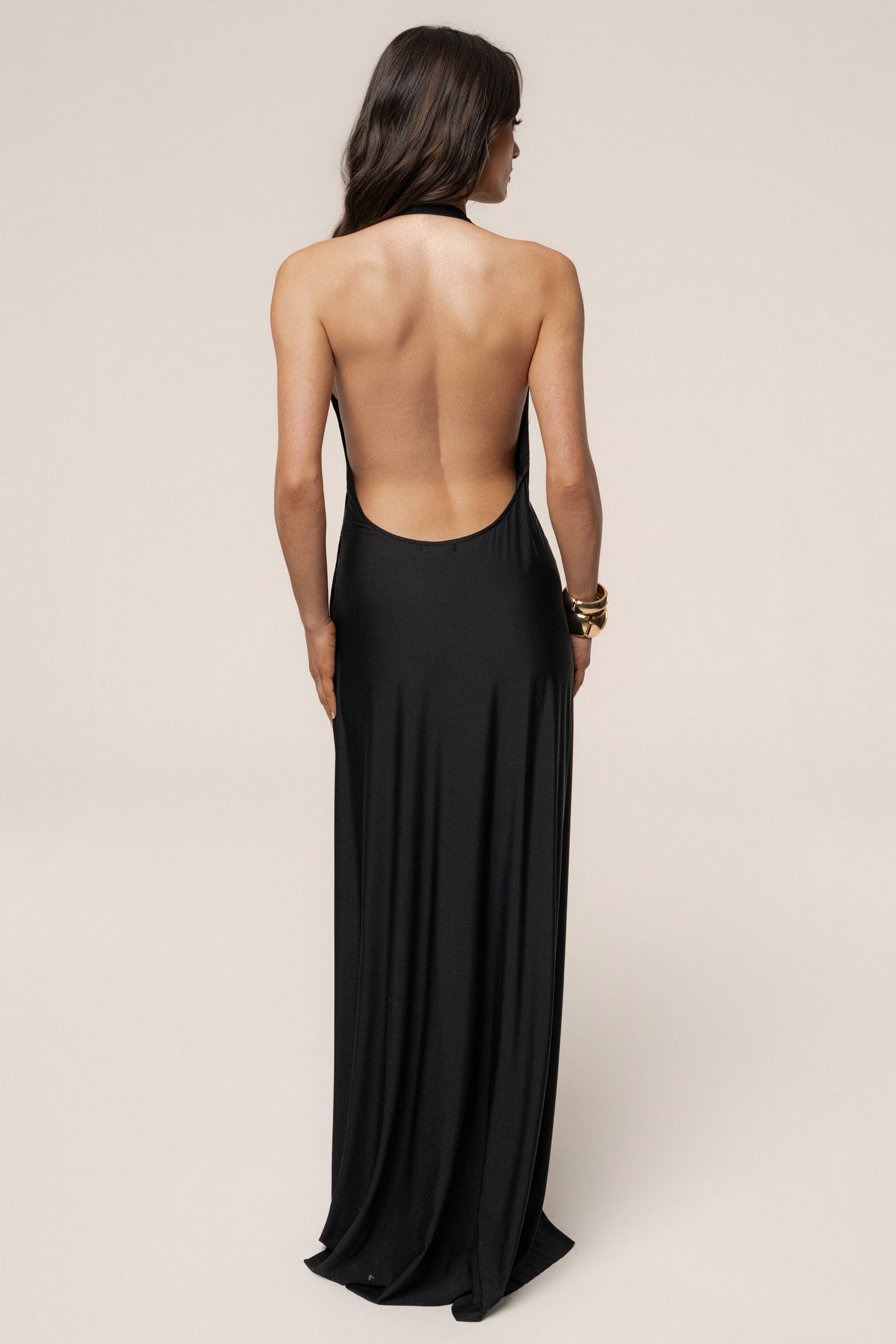 Black Ibiza Halter Maxi Dress JLUXLABEL
