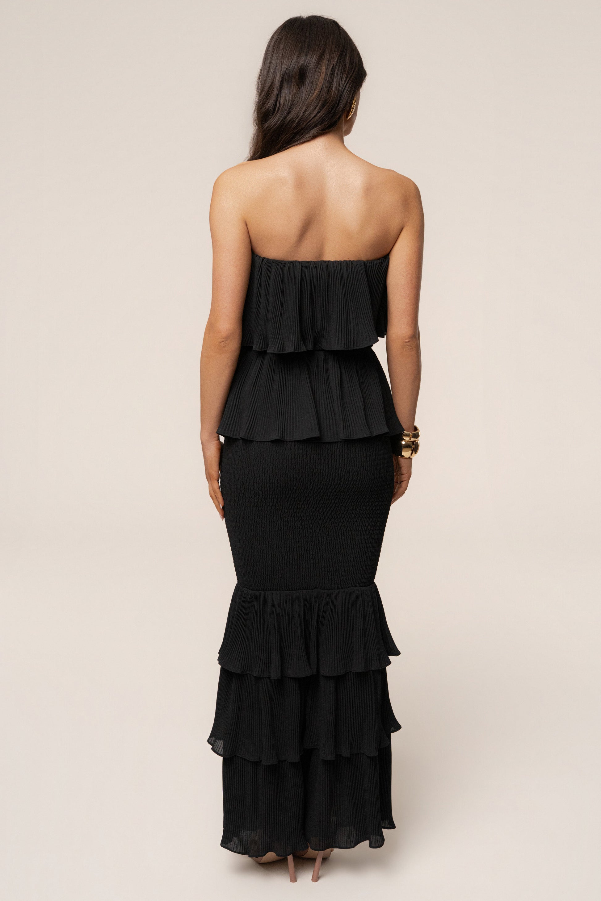 Black Casa Blanca Ruffle Dress JLUXLABEL