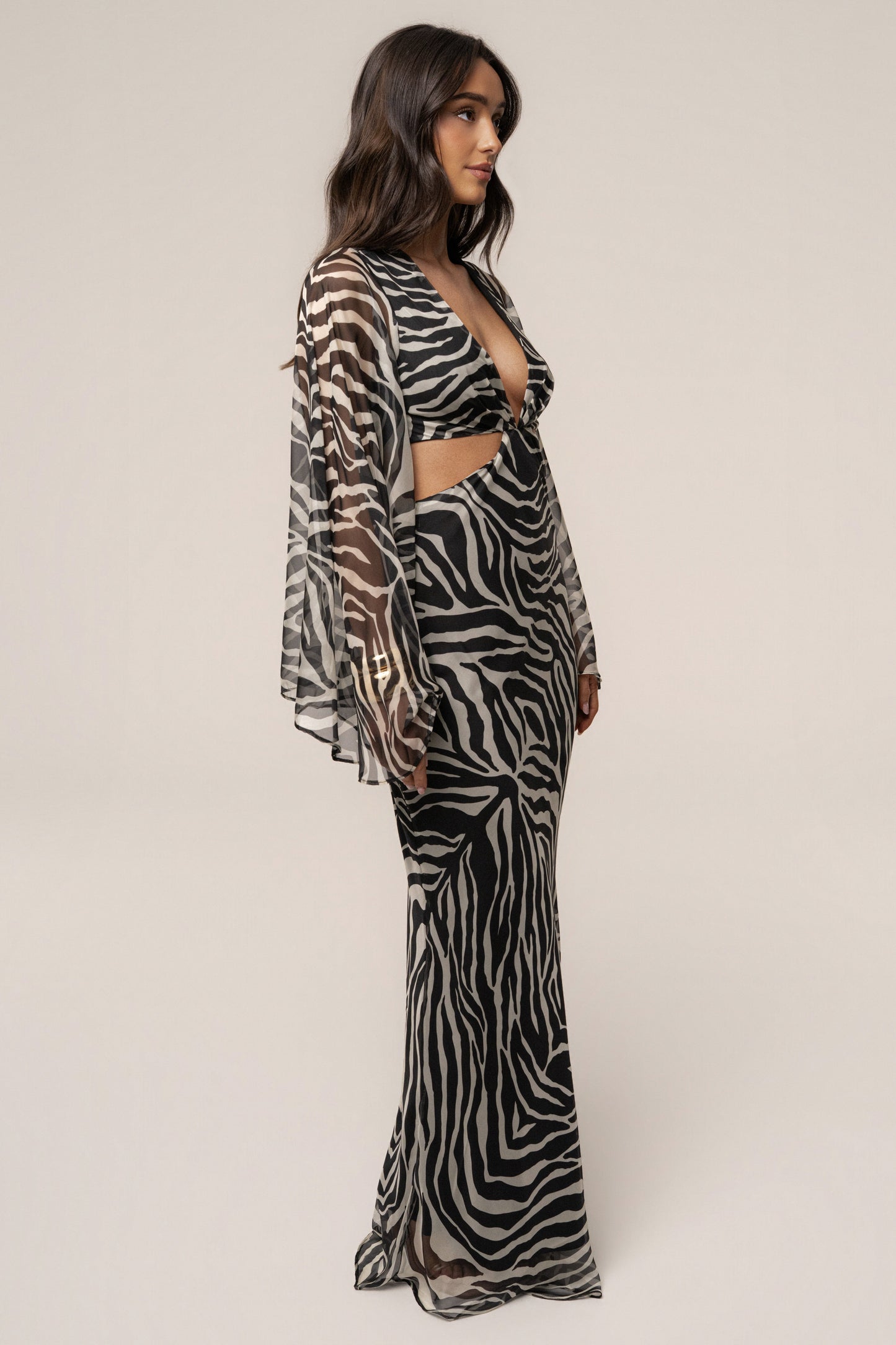 Black Zebra Instincts Print Maxi Dress JLUXLABEL