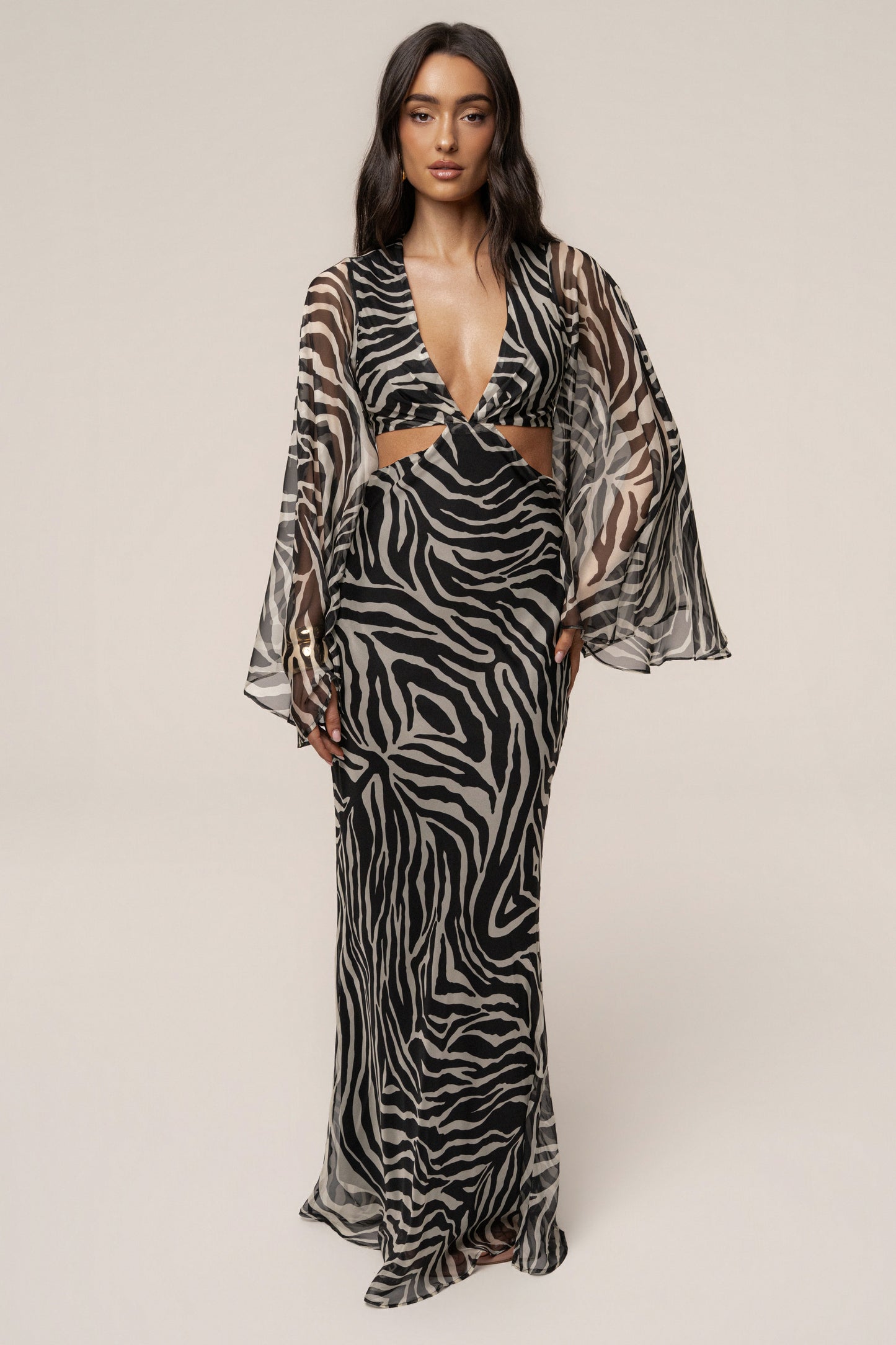 Black Zebra Instincts Print Maxi Dress JLUXLABEL