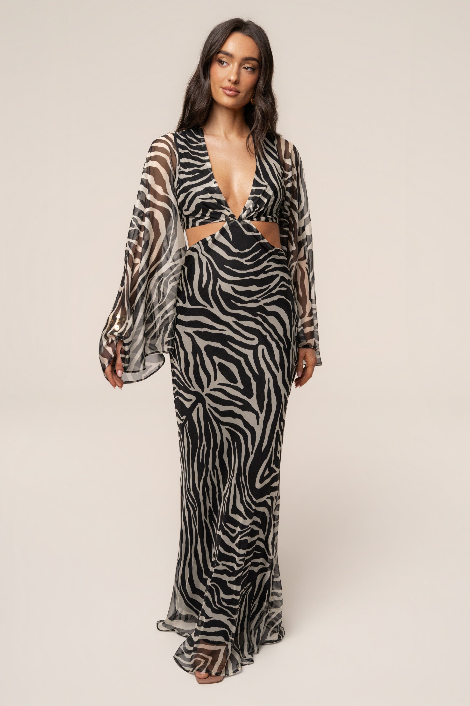 Black Zebra Instincts Print Maxi Dress JLUXLABEL