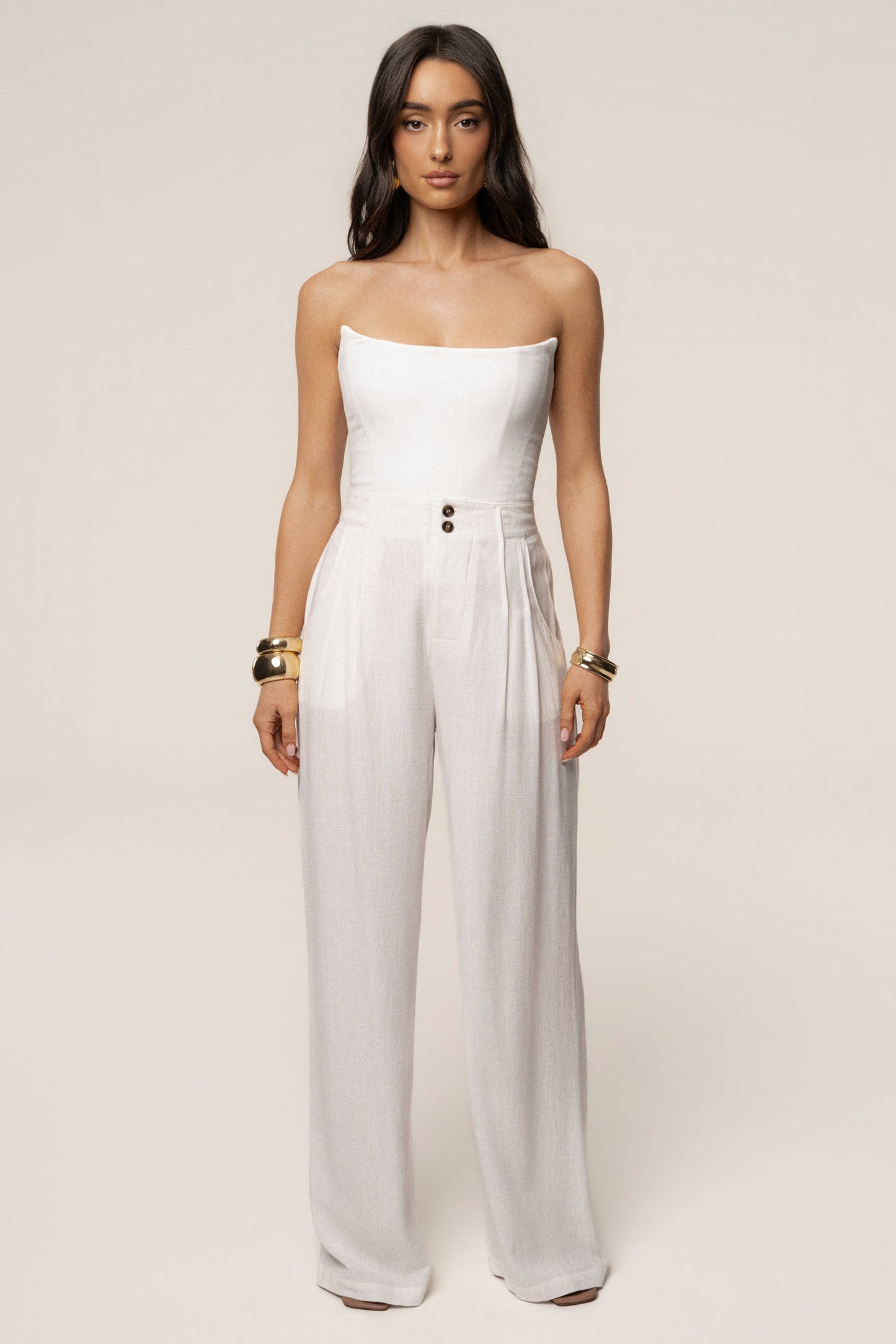 White Fenix Reversible Linen Corset JLUXLABEL