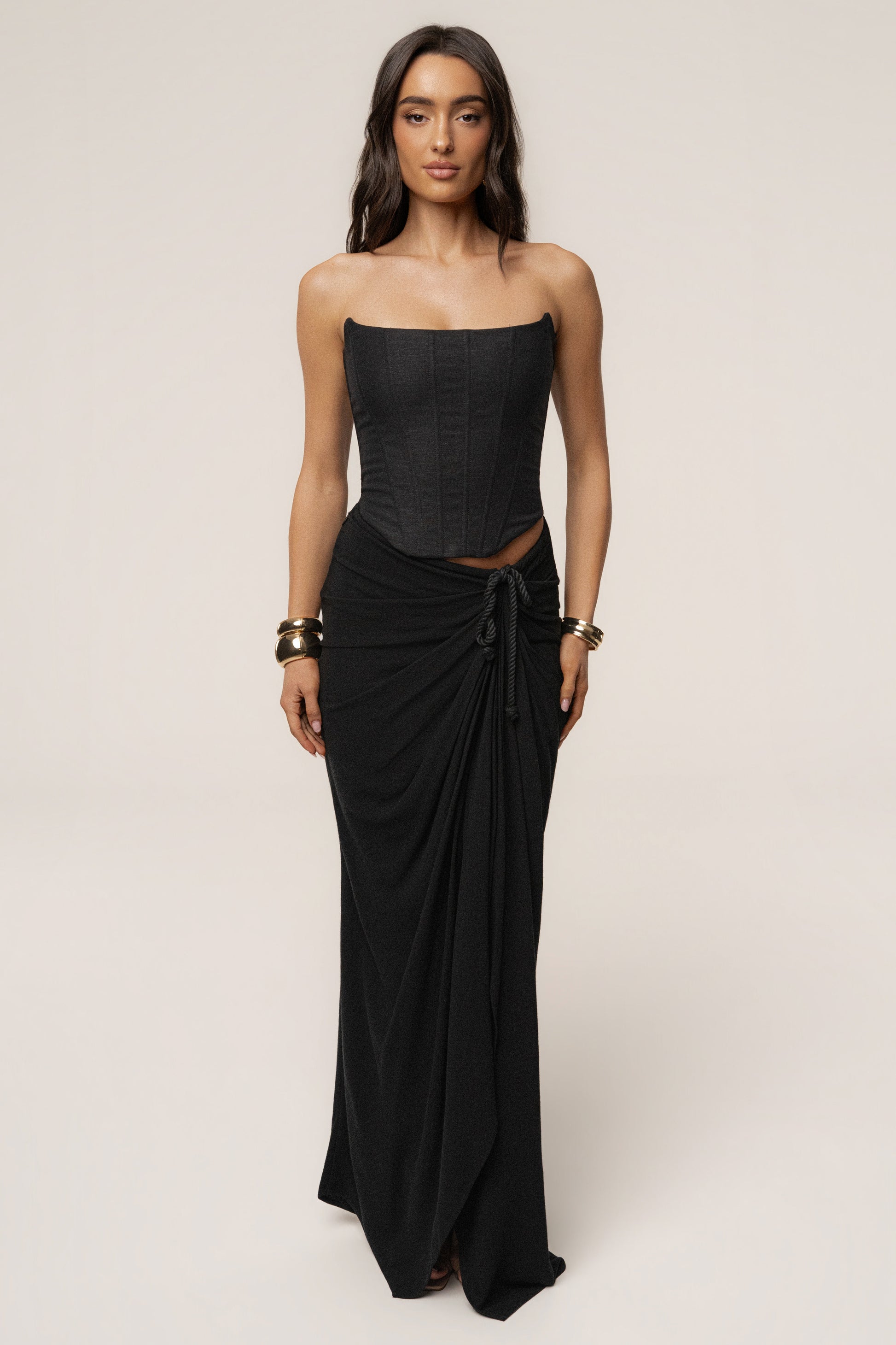 Black Fenix Reversible Linen Corset JLUXLABEL