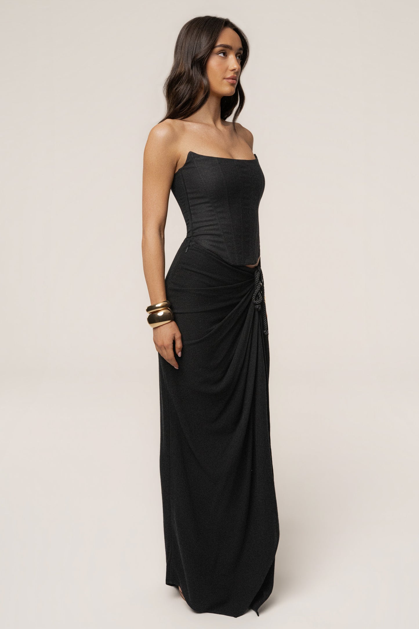 Black Fenix Reversible Linen Corset JLUXLABEL