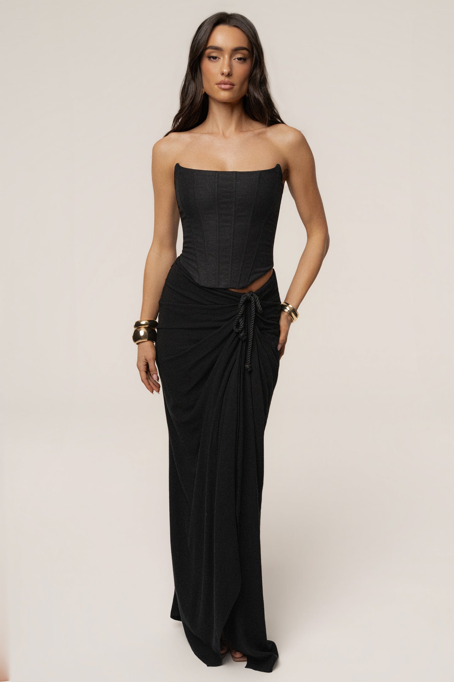 Black Fenix Reversible Linen Corset JLUXLABEL